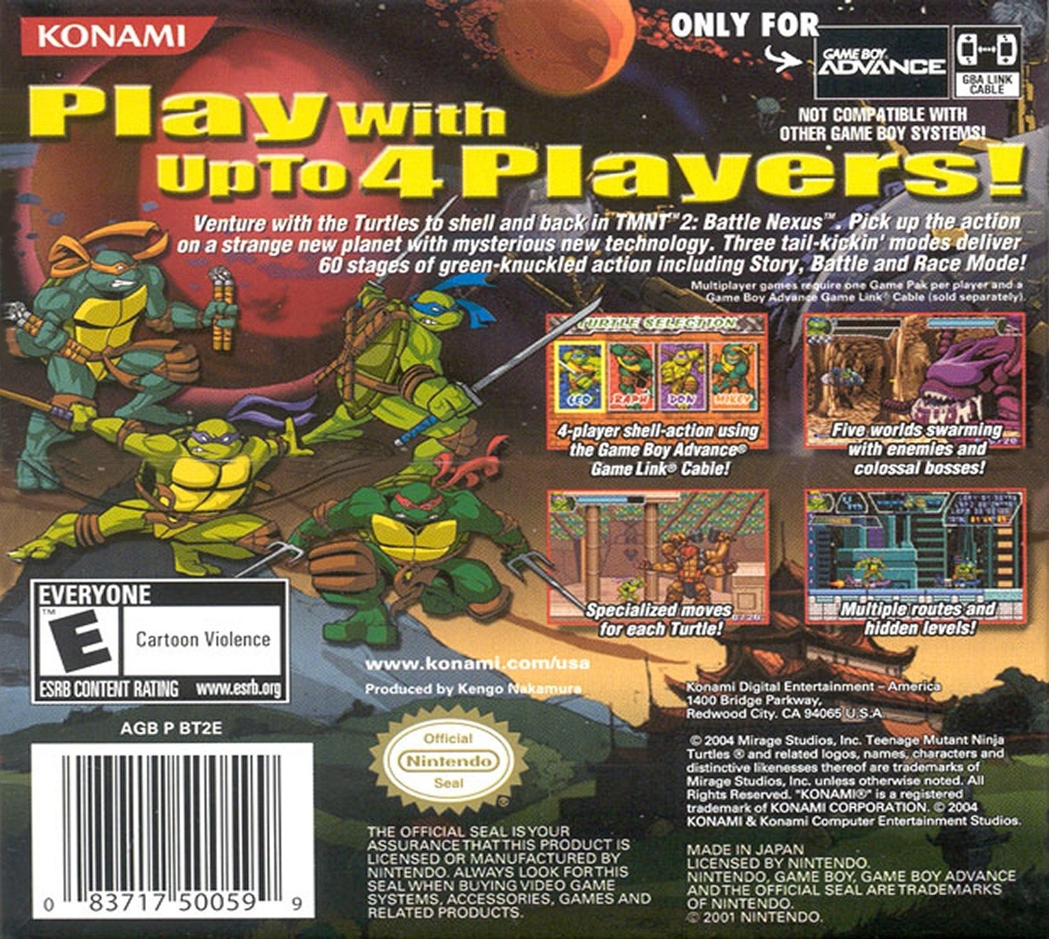 Teenage Mutant Ninja Turtles 2: Battle Nexus Game Boy Advance - Video Game - Used - CaveGamers - Image 2