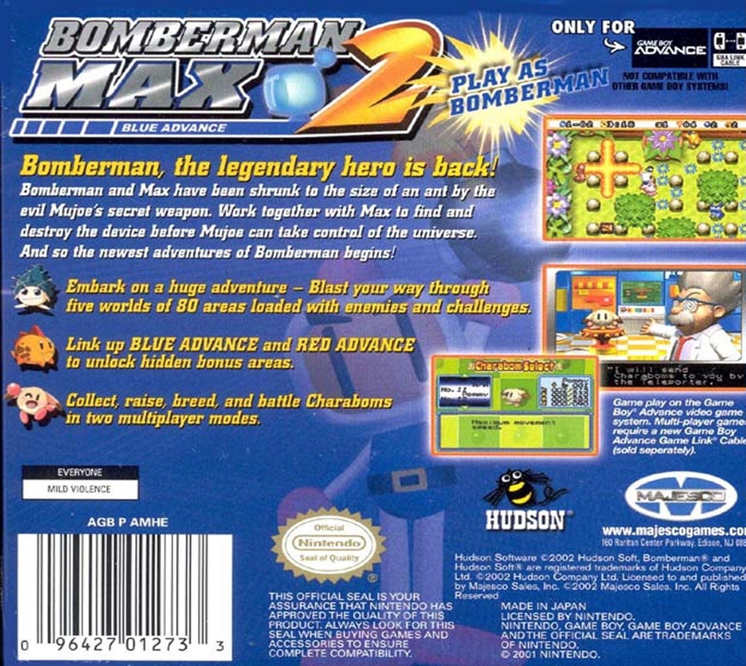 Bomberman Max 2: Blue Advance Game Boy Advance - Video Game - Used - CaveGamers - Image 2