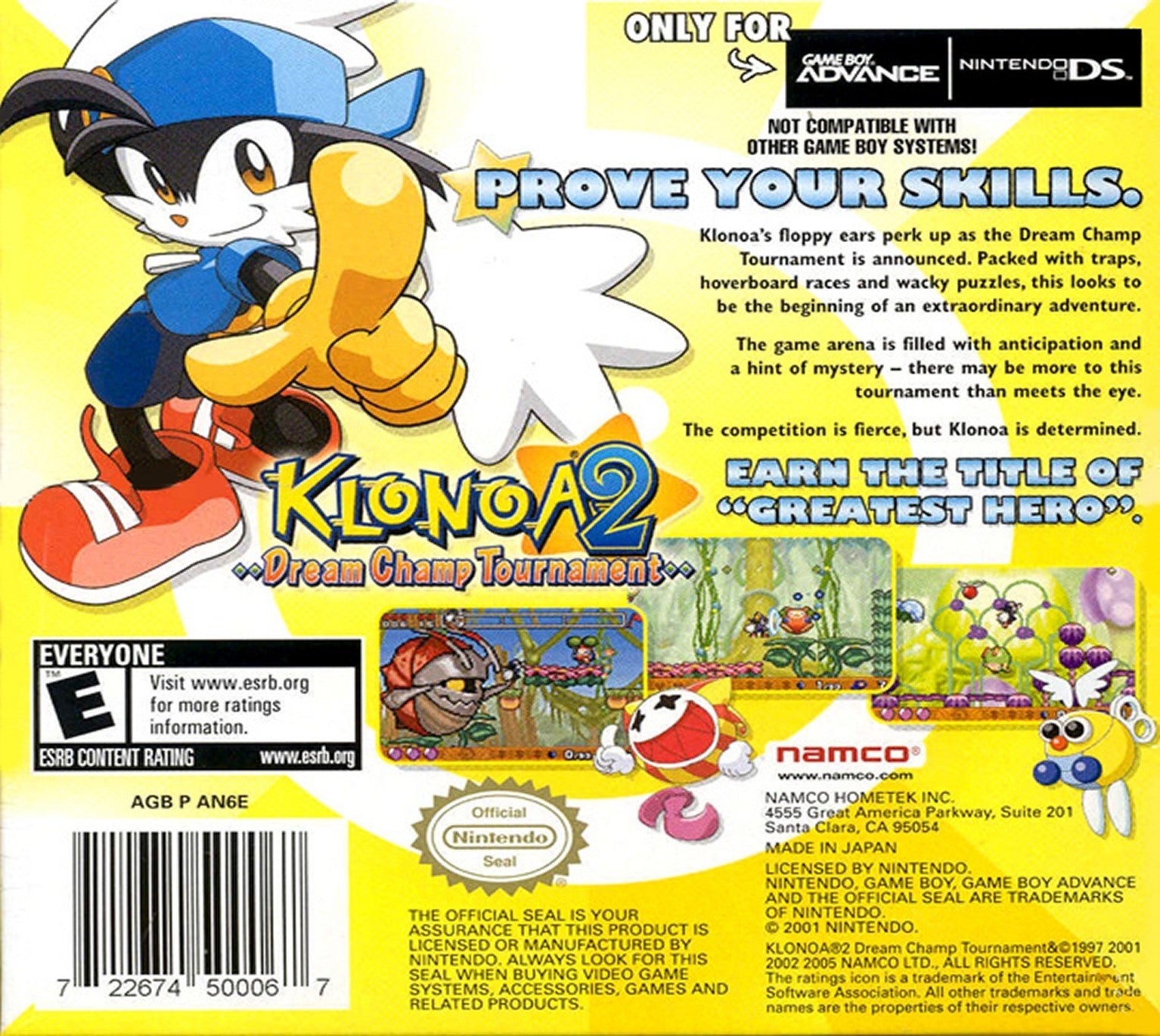 Klonoa 2: Dream Champ Tournament Game Boy Advance - Video Game - Used - CaveGamers - Image 2