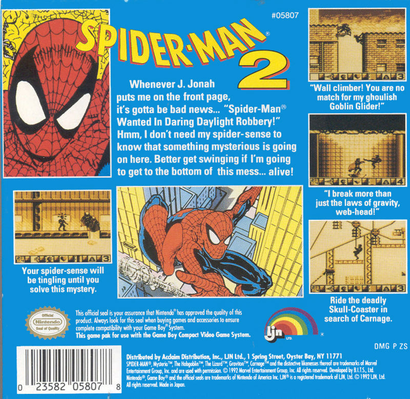 Spider-Man 2 Game Boy - Video Game - Used - CaveGamers - Image 2