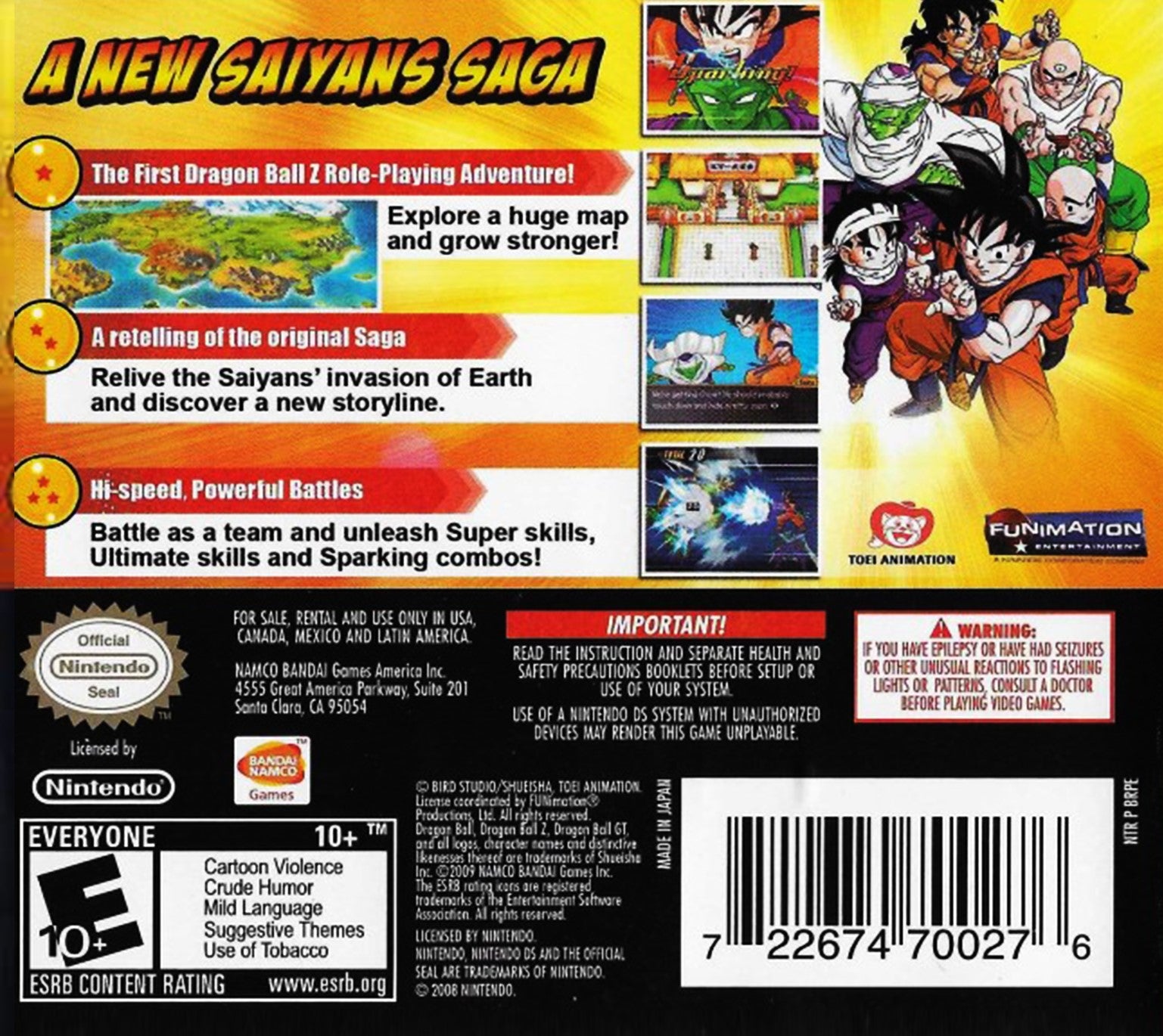Dragon Ball Z: Attack of the Saiyans DS - Video Game - Used - CaveGamers - Image 2