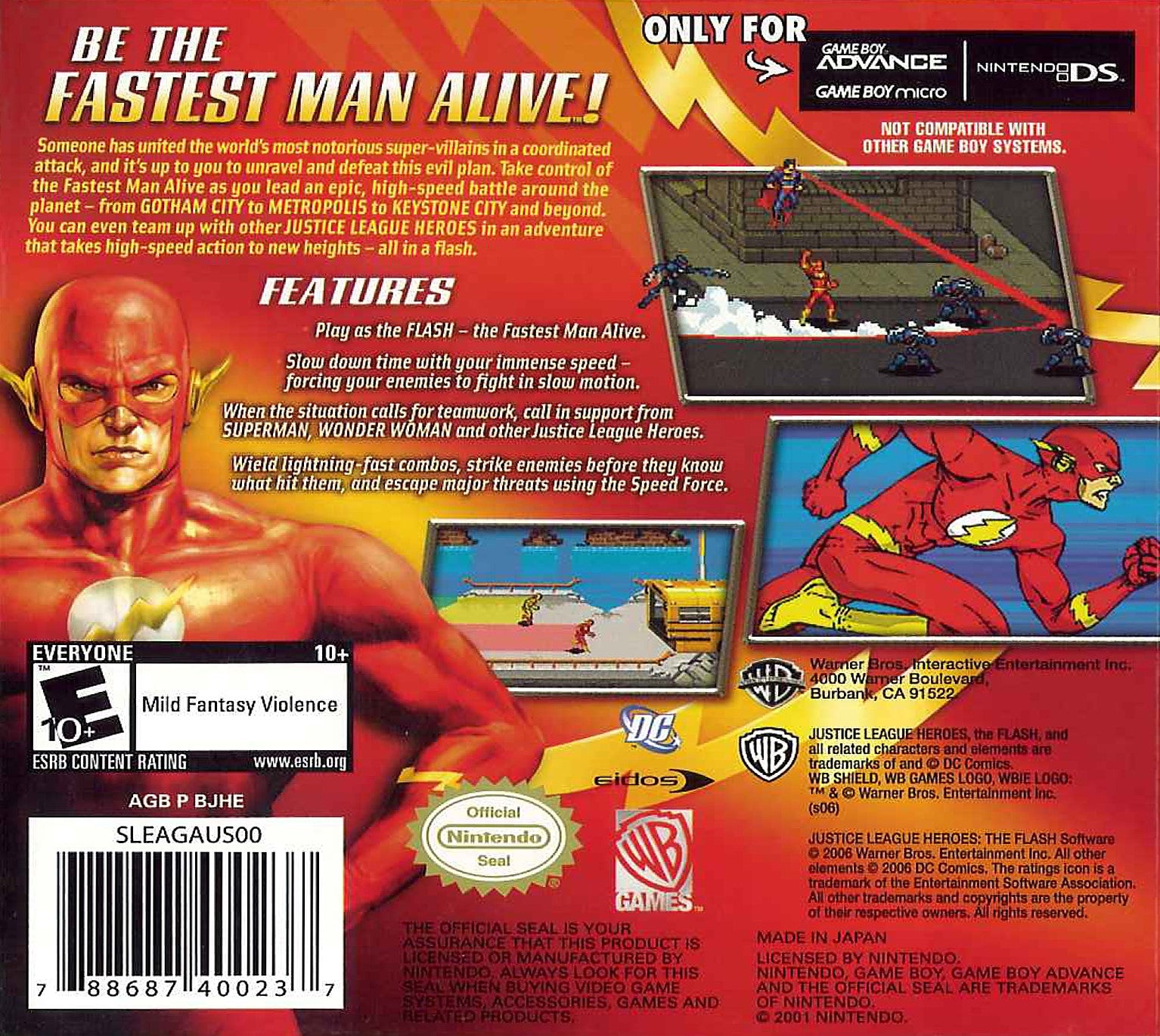 Justice League Heroes: The Flash Game Boy Advance - Video Game - Used - CaveGamers - Image 2