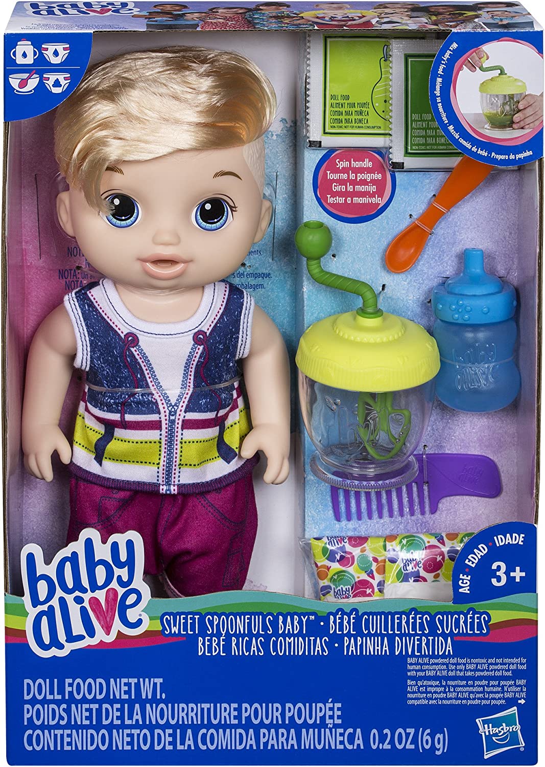 Baby Alive Sweet Spoonfuls Boy Blonde Baby Boy Doll Dolls - Toys - New - CaveGamers - Image 2