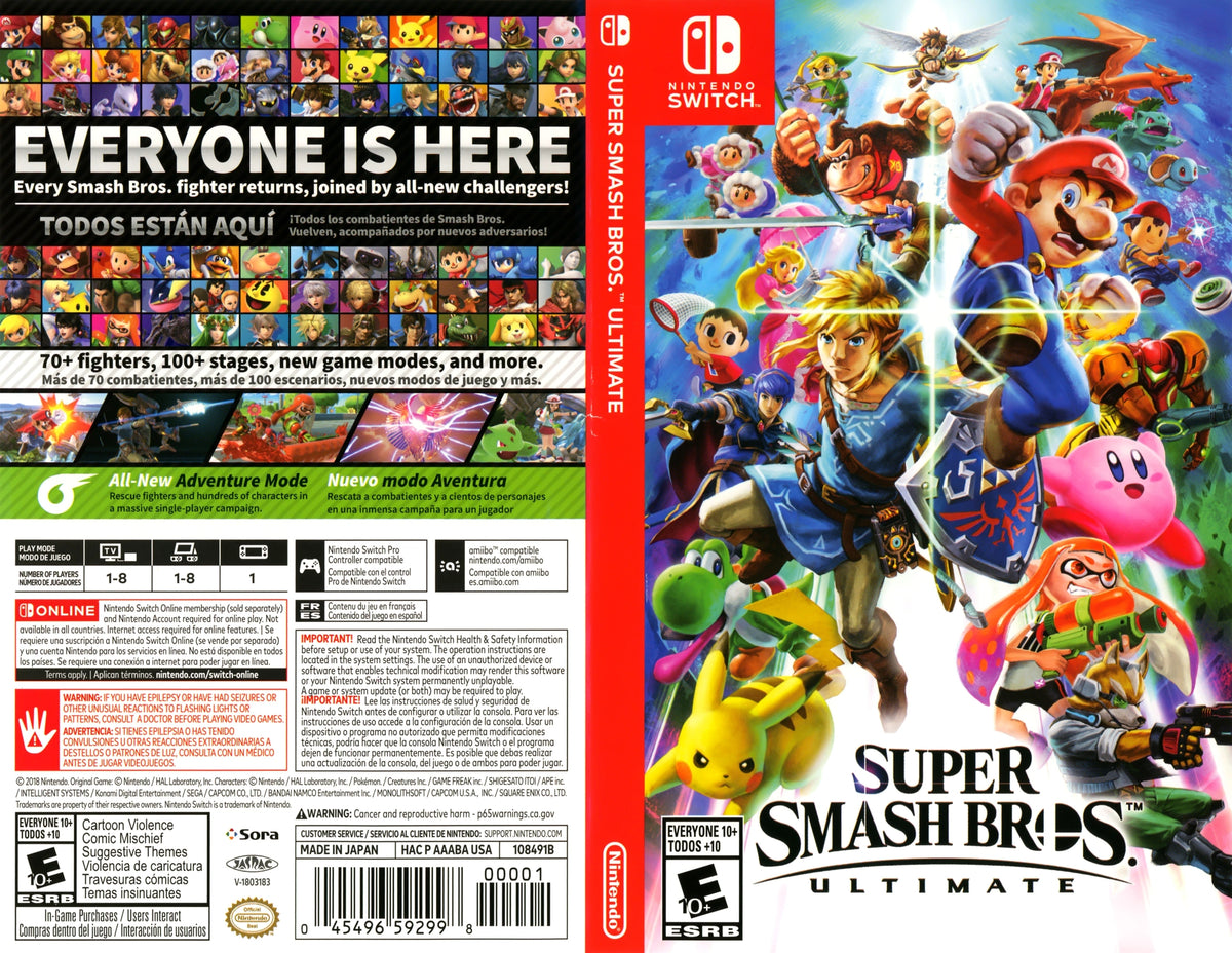 Super Smash Bros. Ultimate Switch - Video Game - Used - CaveGamers - Image 3