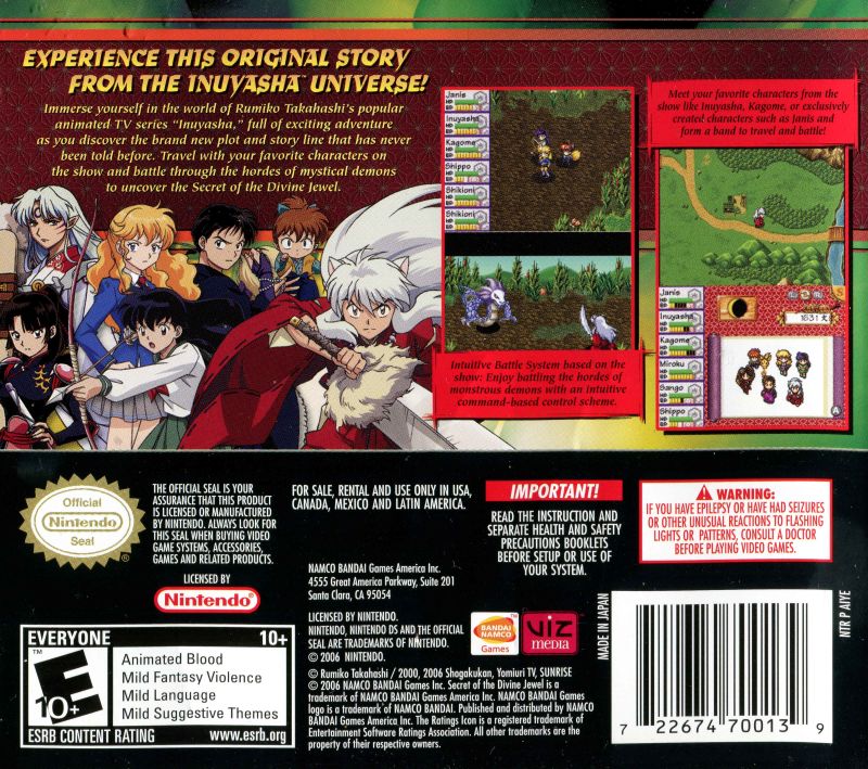 Inuyasha Secret of the Divine Jewel DS - Video Game - Used - CaveGamers - Image 2