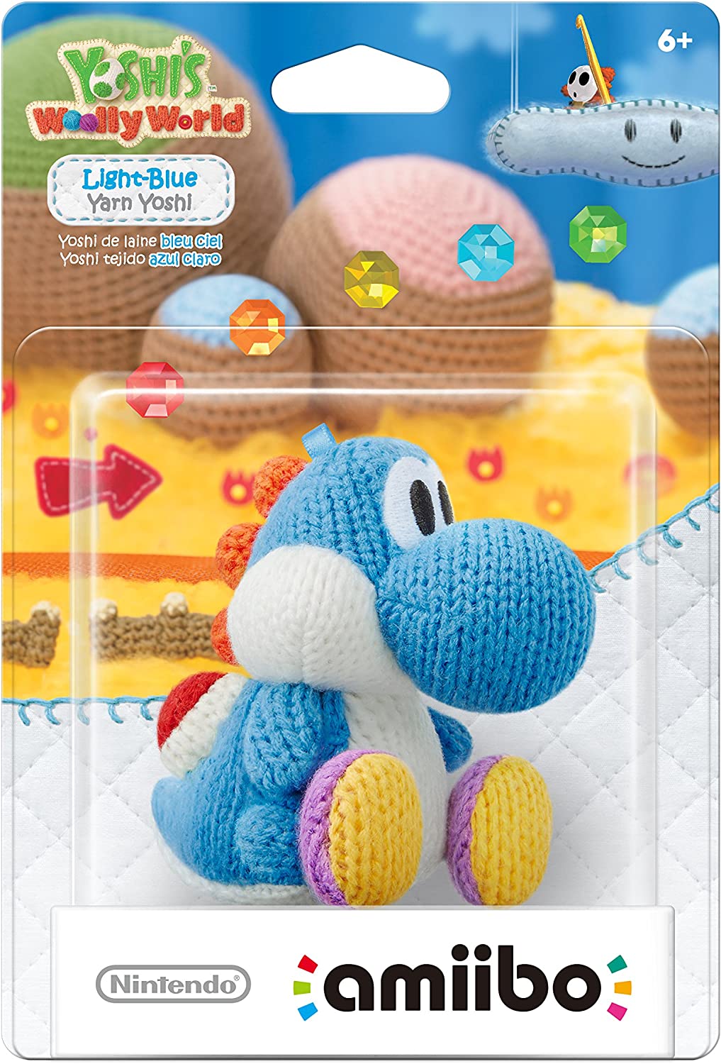 amiibo Yoshi's Woolly World Light Blue Yarn Yoshi Amiibos - Video Game Accessory - New - CaveGamers - Image 2