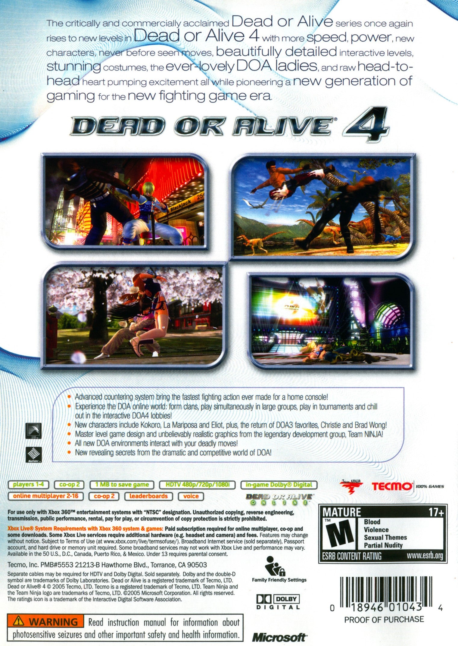 Dead or Alive 4 Xbox 360 - Video Game - Used - CaveGamers - Image 2