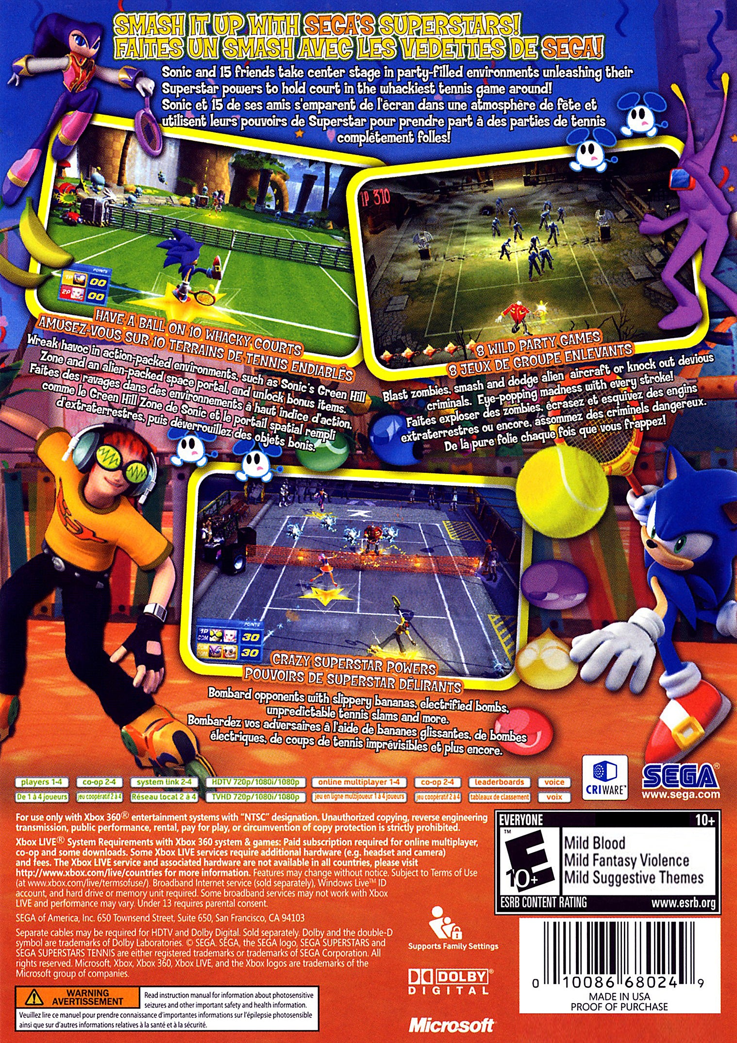 Sega Superstars Tennis Xbox 360 - Video Game - Used - CaveGamers - Image 2