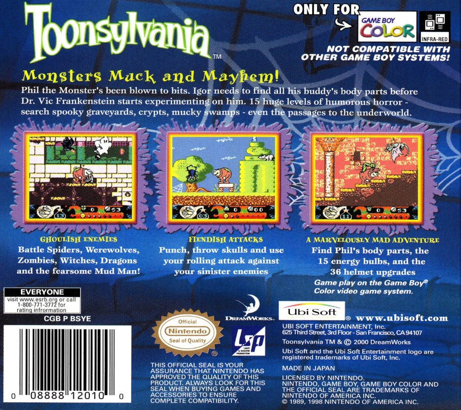 ToonSylvania Game Boy Color - Video Game - Used - CaveGamers - Image 2