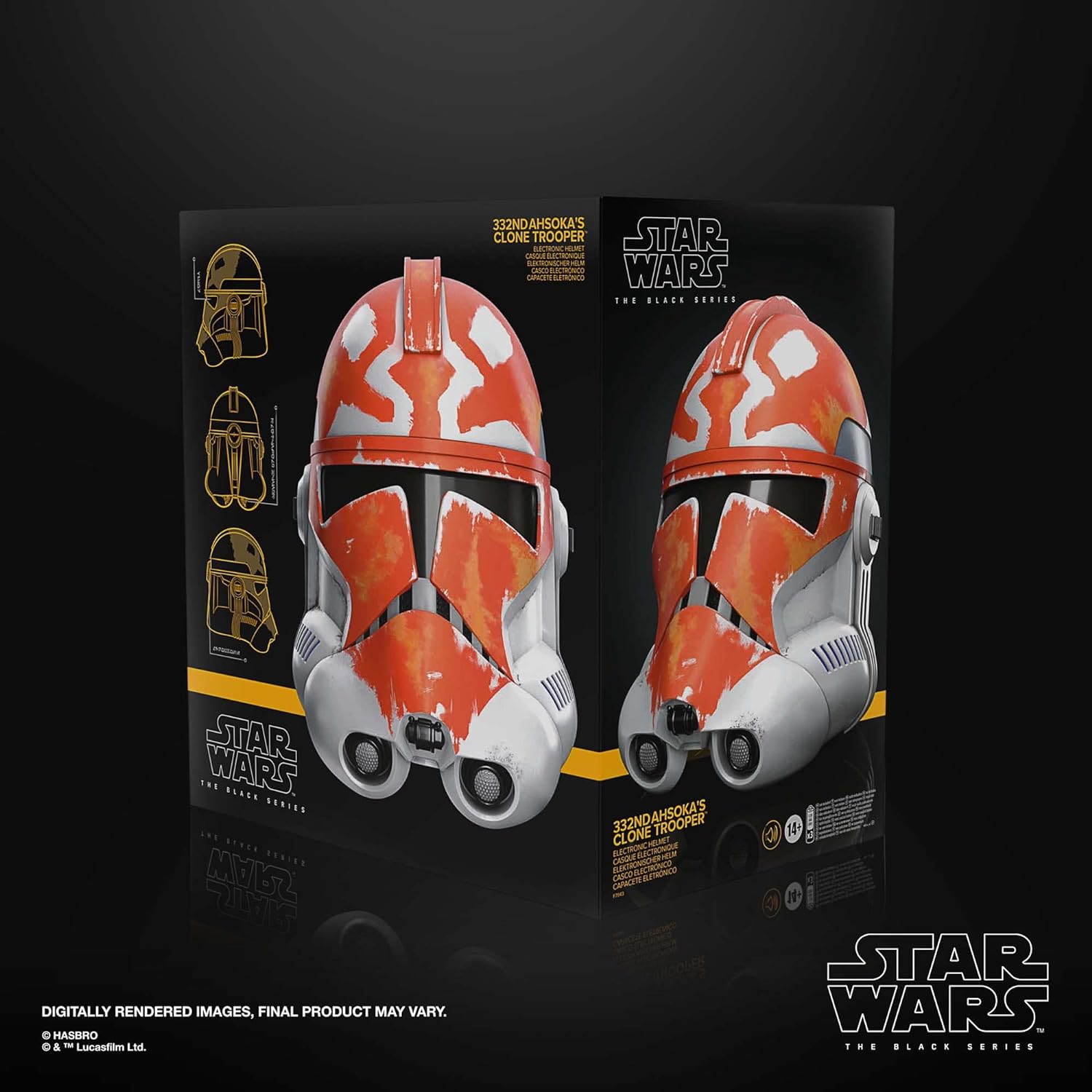Star Wars: The Black Series - 332nd Ahsoka's Clone Trooper Premium Electronic Helmet Prop Replicas - Toys - New - CaveGamers - Image 10
