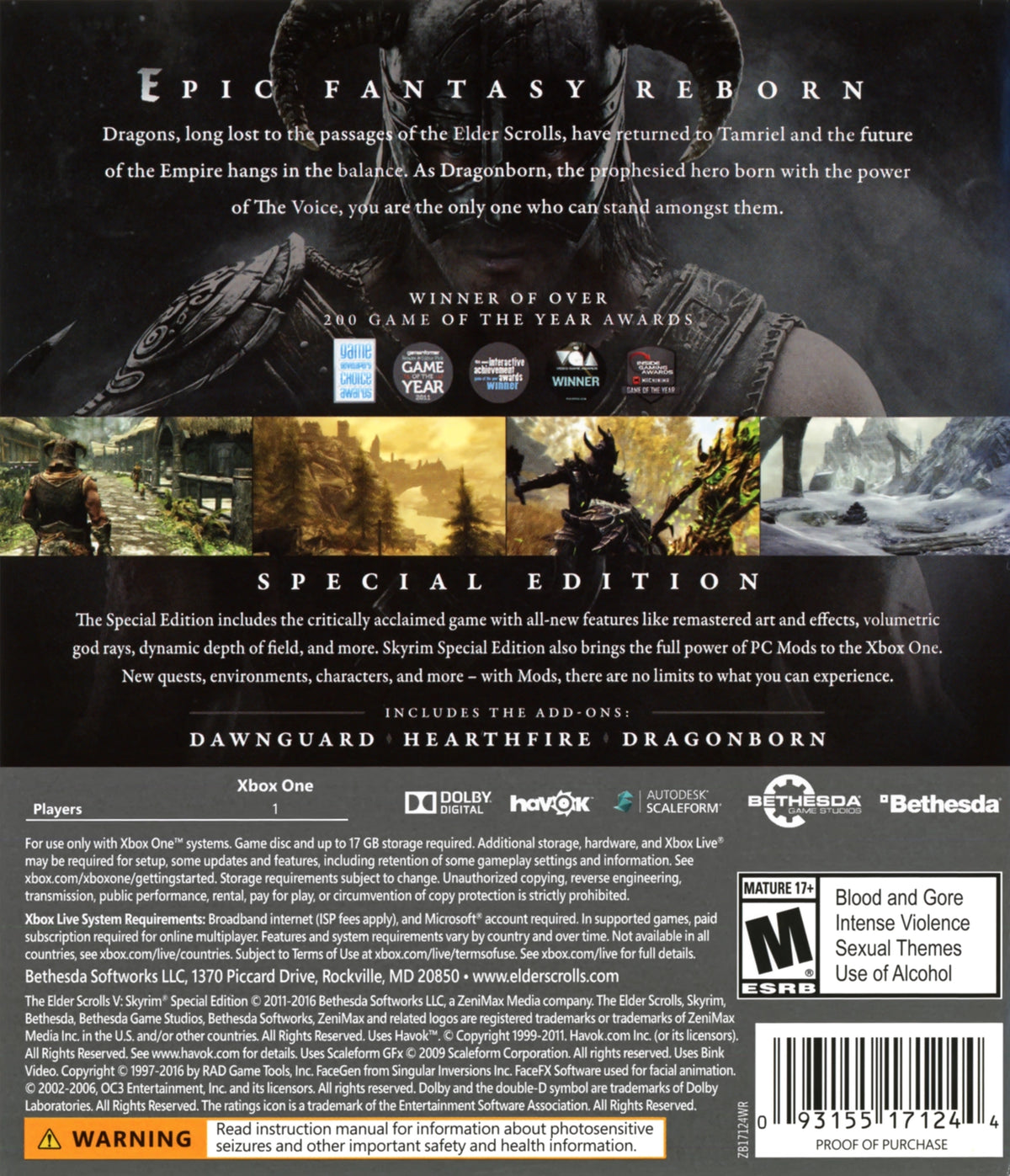 The Elder Scrolls V: Skyrim Special Edition Xbox One - Video Game - Used - CaveGamers - Image 2