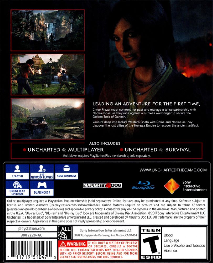 Uncharted: The Lost Legacy PS4 - Video Game - Used - CaveGamers - Image 2