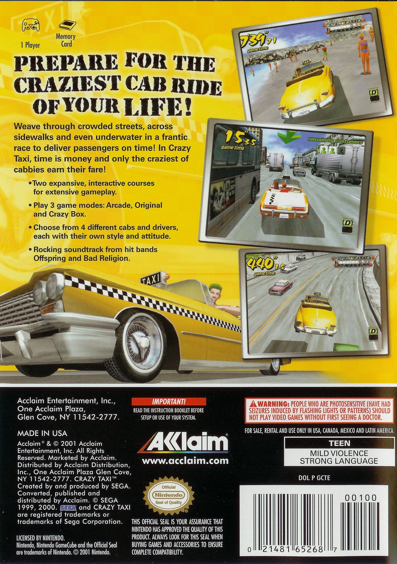 Crazy Taxi GameCube - Video Game - Used - CaveGamers - Image 2