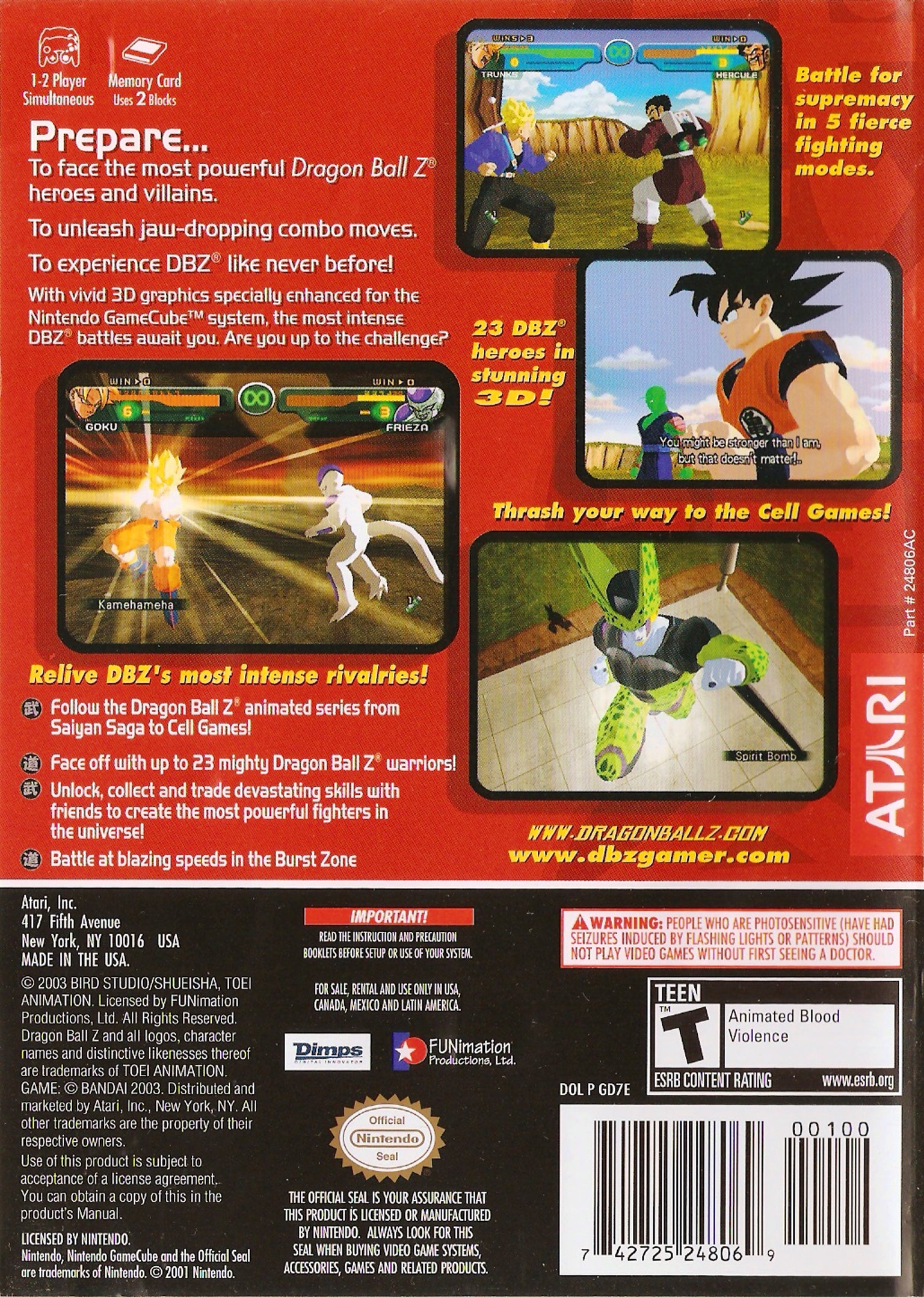 Dragon Ball Z Budokai GameCube - Video Game - Used - CaveGamers - Image 2