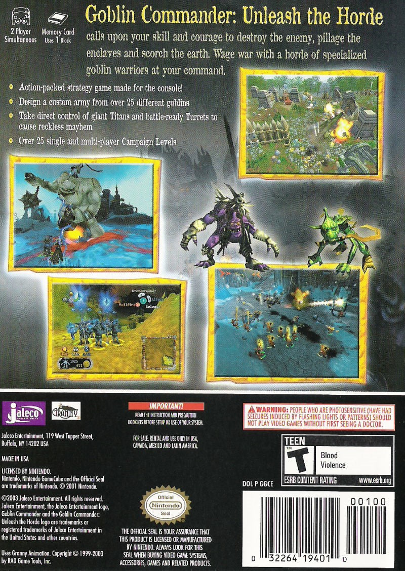 Goblin Commander GameCube - Video Game - Used - CaveGamers - Image 2