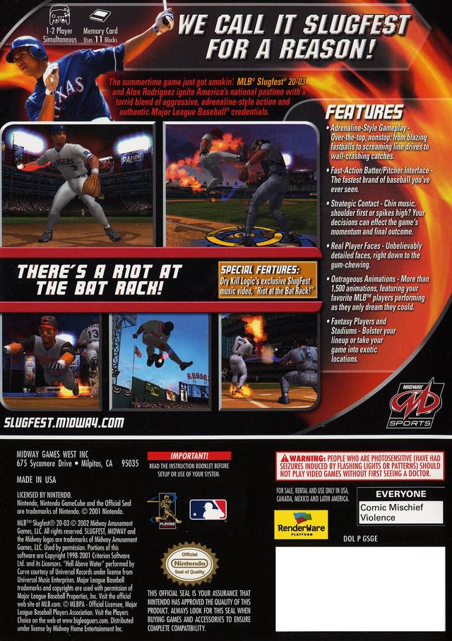 MLB Slugfest 2003 GameCube - Video Game - Used - CaveGamers - Image 2