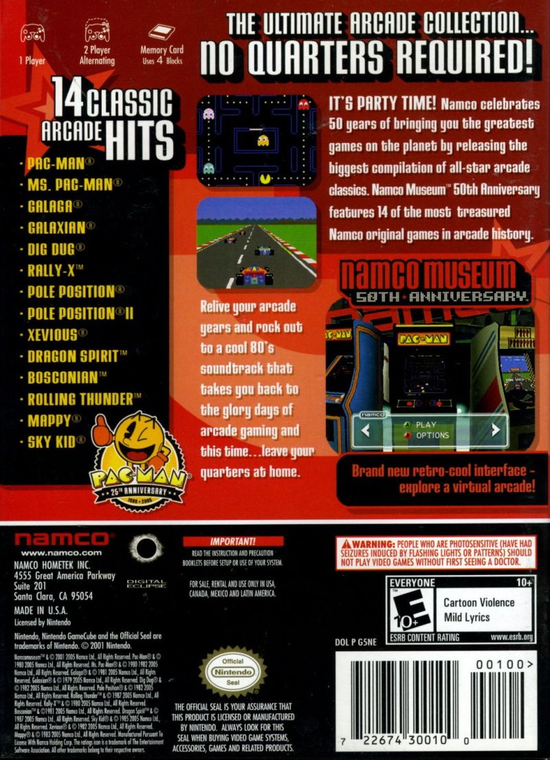 Namco Museum 50th Anniversary GameCube - Video Game - Used - CaveGamers - Image 2