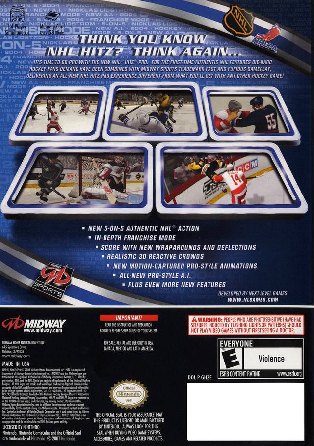 NHL Hitz Pro GameCube - Video Game - Used - CaveGamers - Image 2