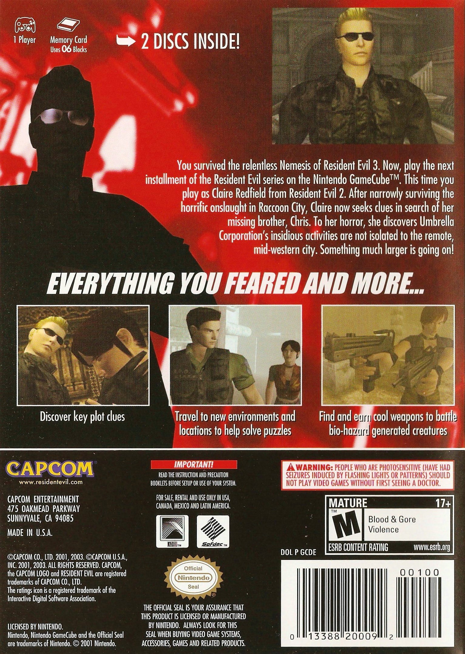 Resident Evil Code Veronica X [2 Discs] GameCube - Video Game - Used - CaveGamers - Image 2