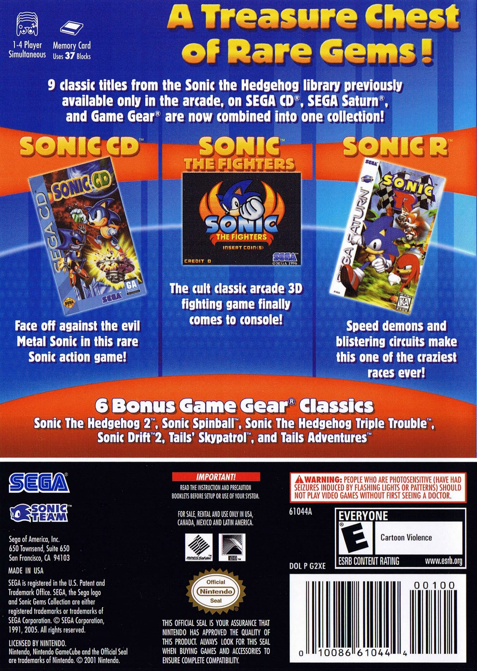 Sonic Gems Collection GameCube - Video Game - Used - CaveGamers - Image 2