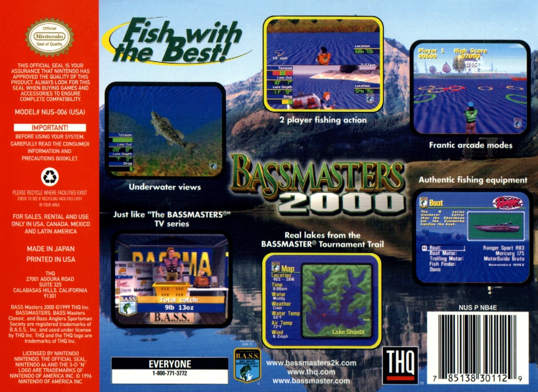 Bass Masters 2000 N64 - Video Game - Used - CaveGamers - Image 2