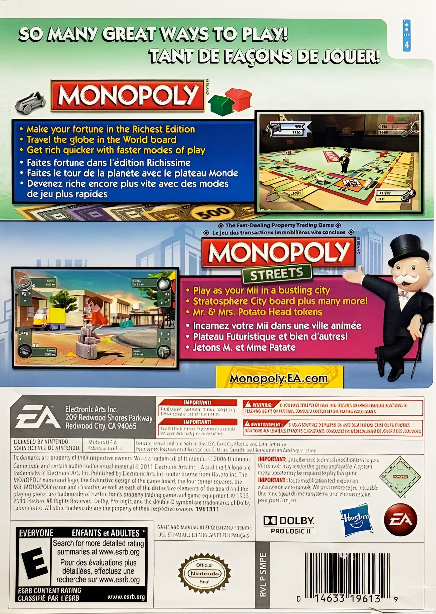 Monopoly Collection Wii - Video Game - Used - CaveGamers - Image 2