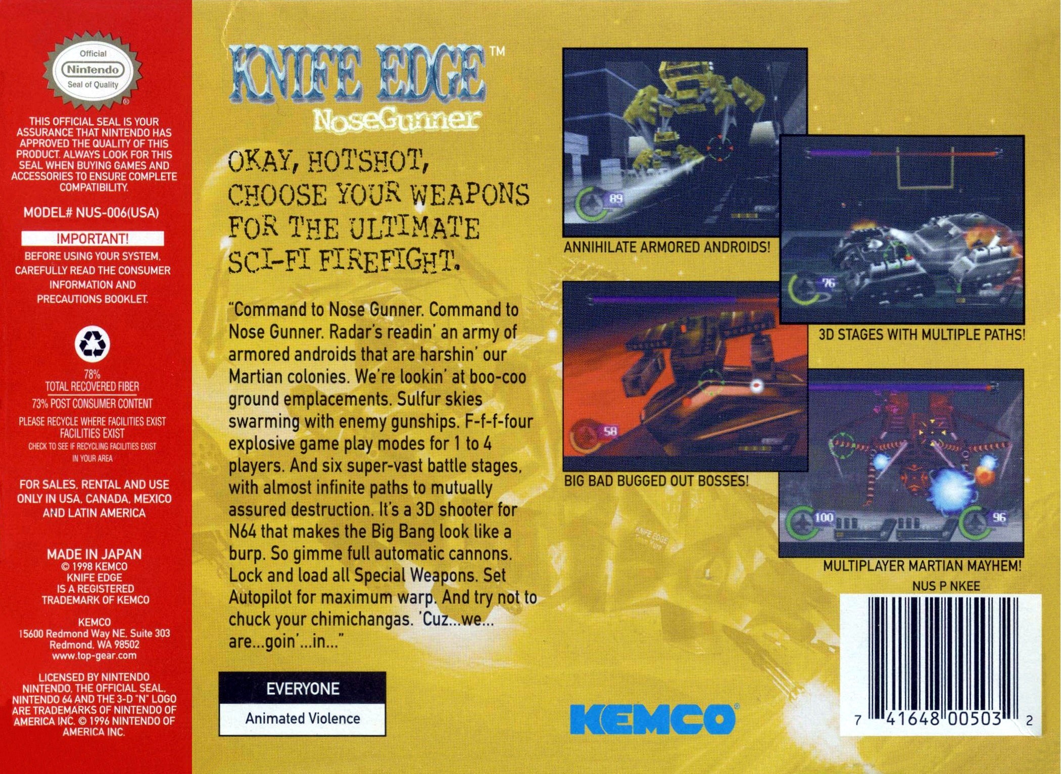 Knife Edge Nose Gunner N64 - Video Game - Used - CaveGamers - Image 2