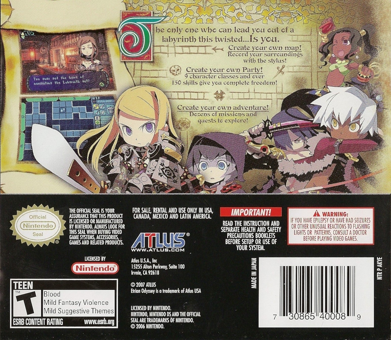 Etrian Odyssey DS - Video Game - Used - CaveGamers - Image 2