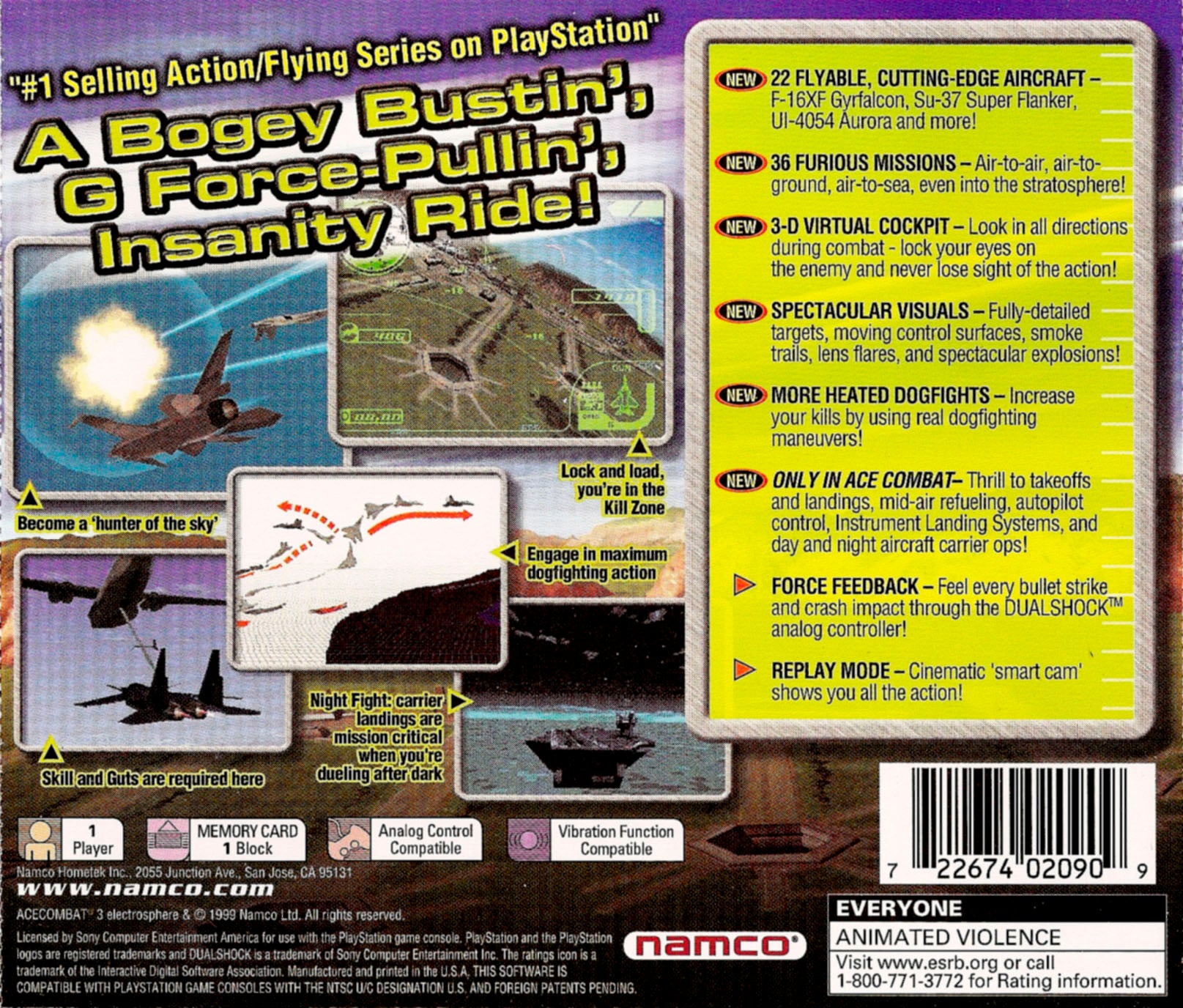 Ace Combat 3 Electrosphere Playstation - Video Game - Used - CaveGamers - Image 2