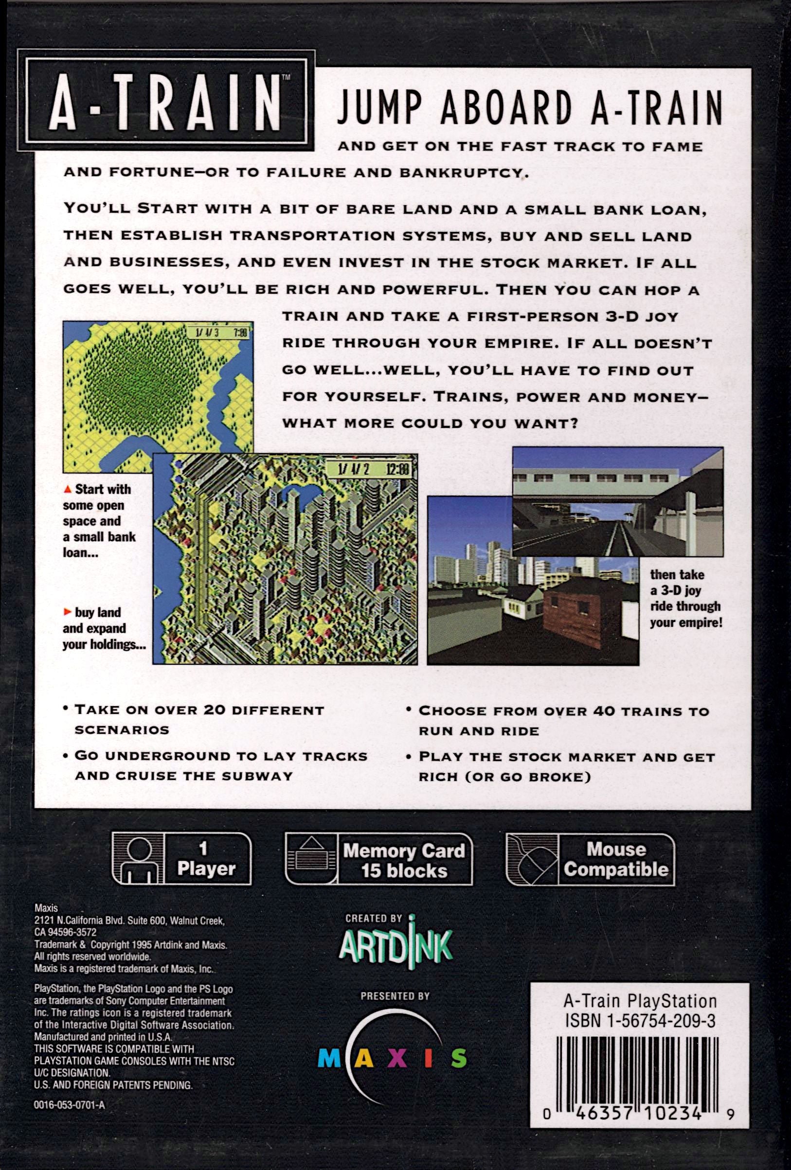 A-Train Playstation - Video Game - Used - CaveGamers - Image 2