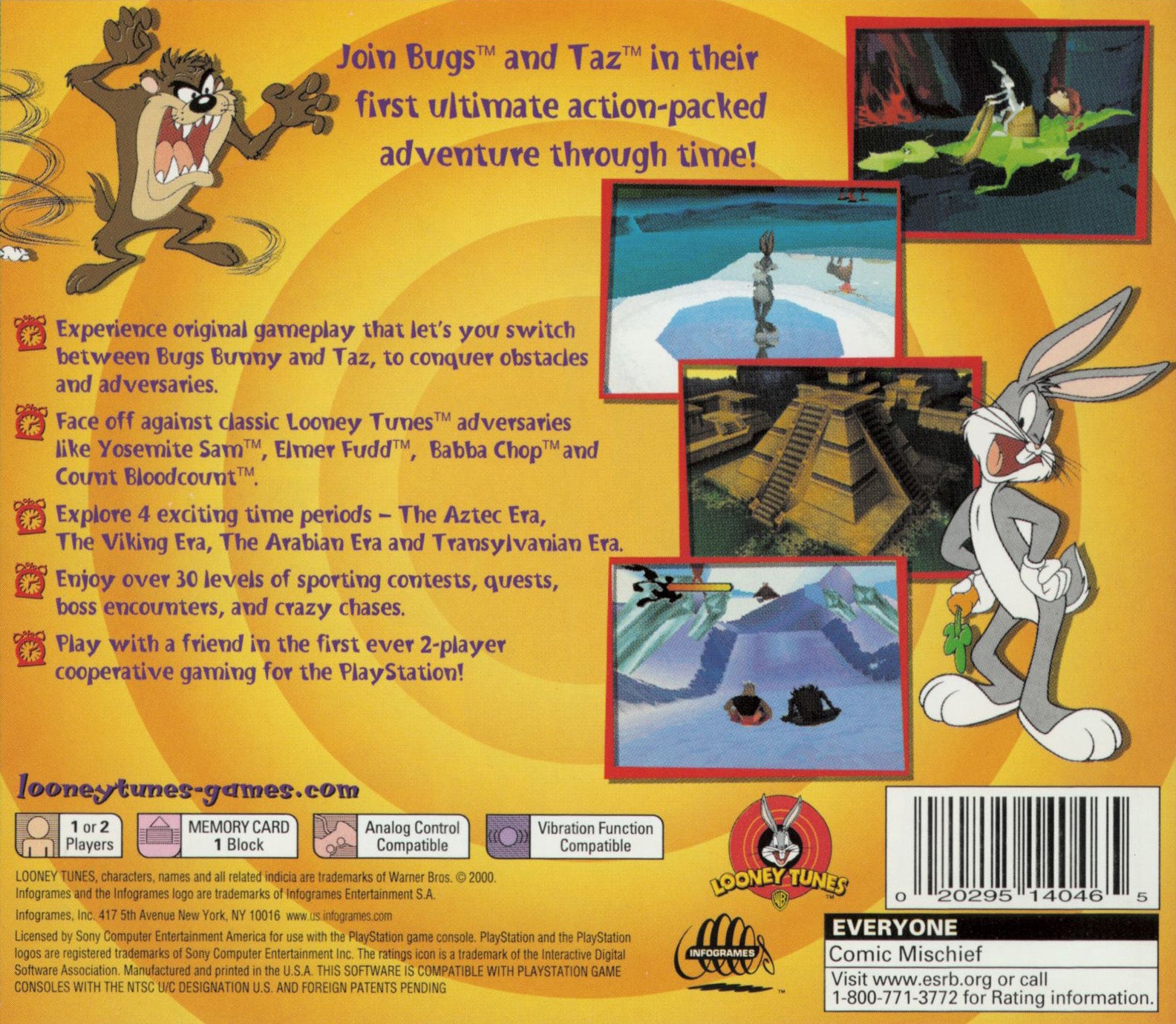 Bugs Bunny and Taz Time Busters Playstation - Video Game - Used - CaveGamers - Image 2