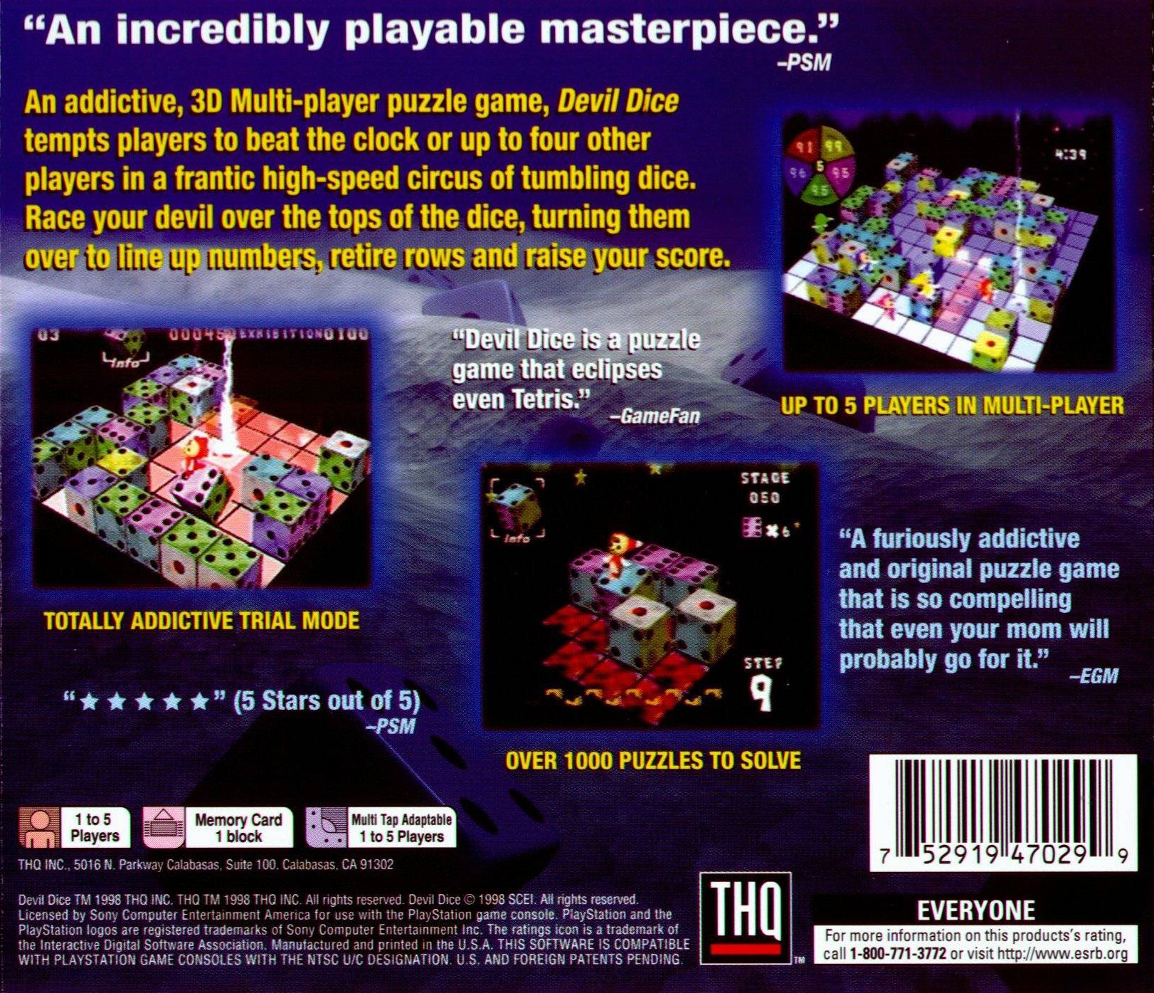 Devil Dice Playstation - Video Game - Used - CaveGamers - Image 2