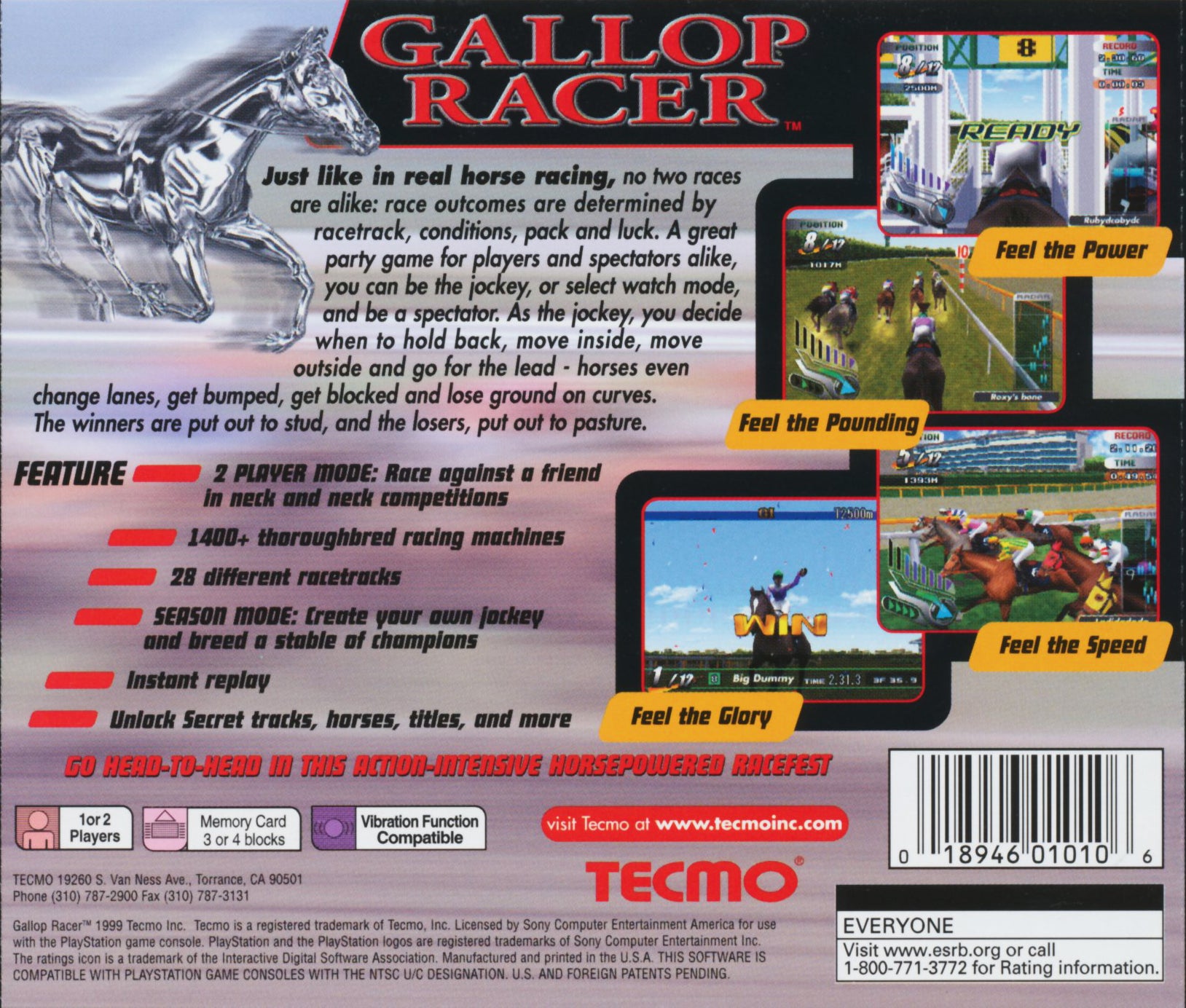 Gallop Racer Playstation - Video Game - Used - CaveGamers - Image 2