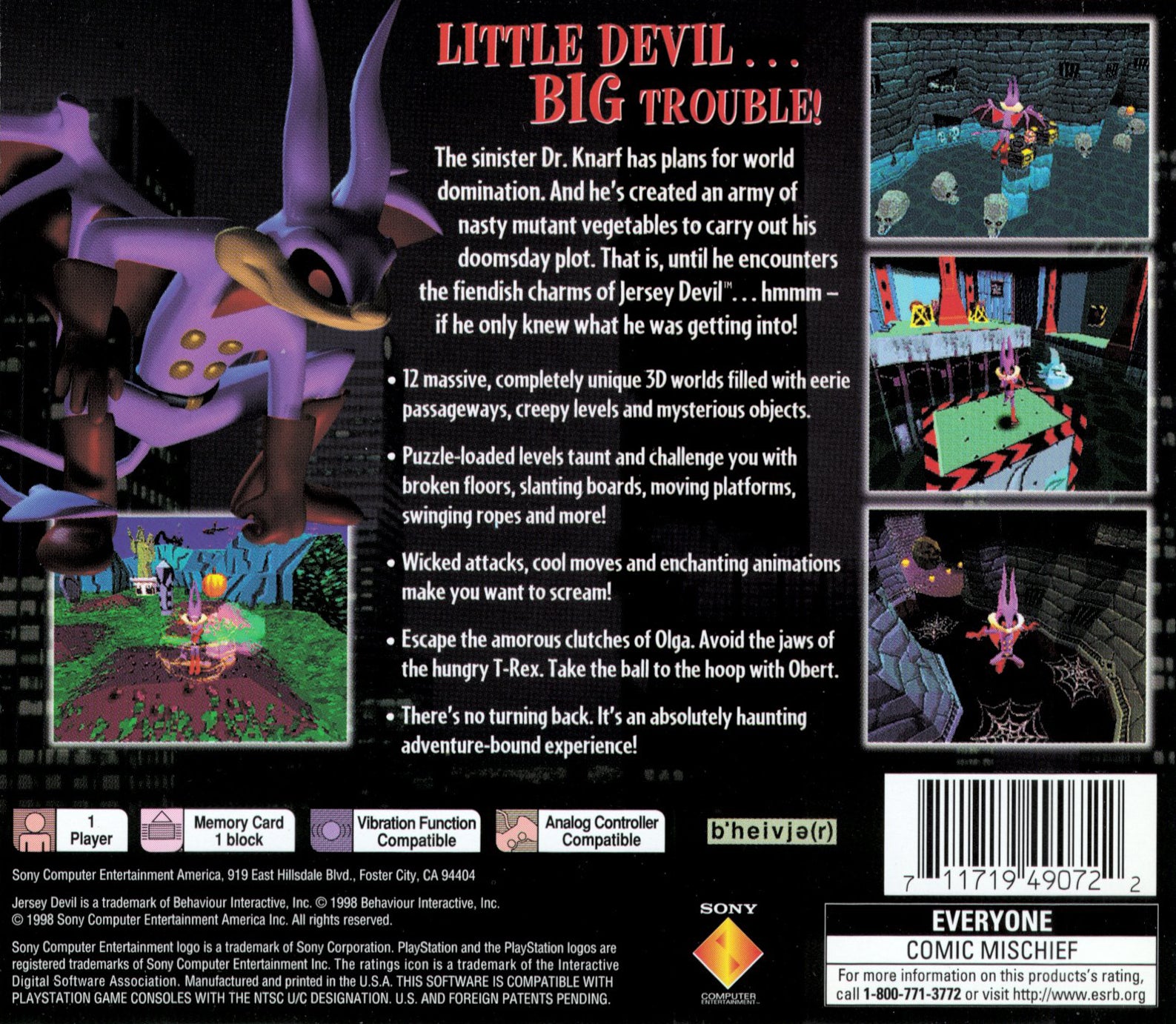 Jersey Devil Playstation - Video Game - Used - CaveGamers - Image 2
