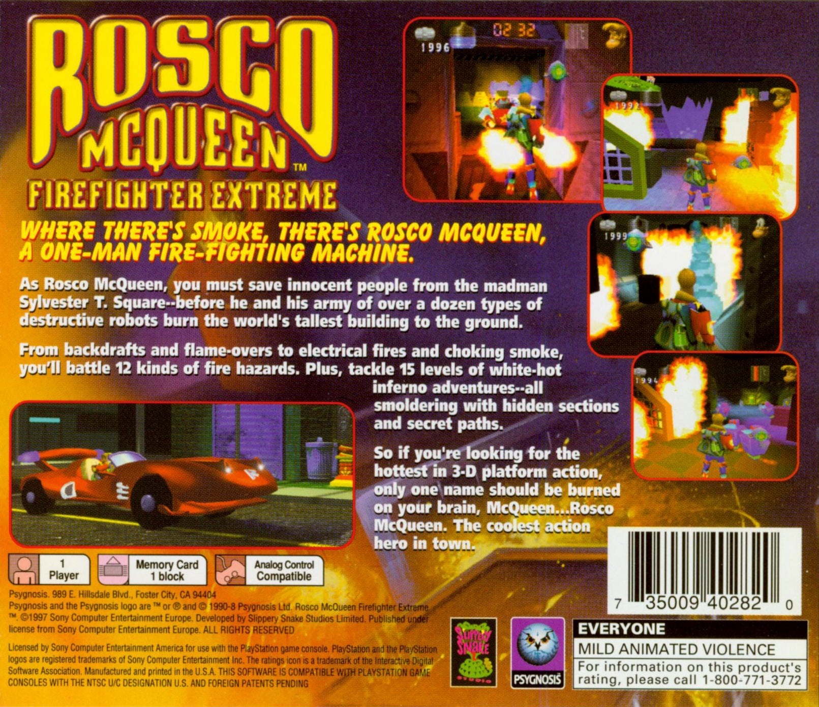 Rosco McQueen Firefighter Extreme Playstation - Video Game - Used - CaveGamers - Image 2