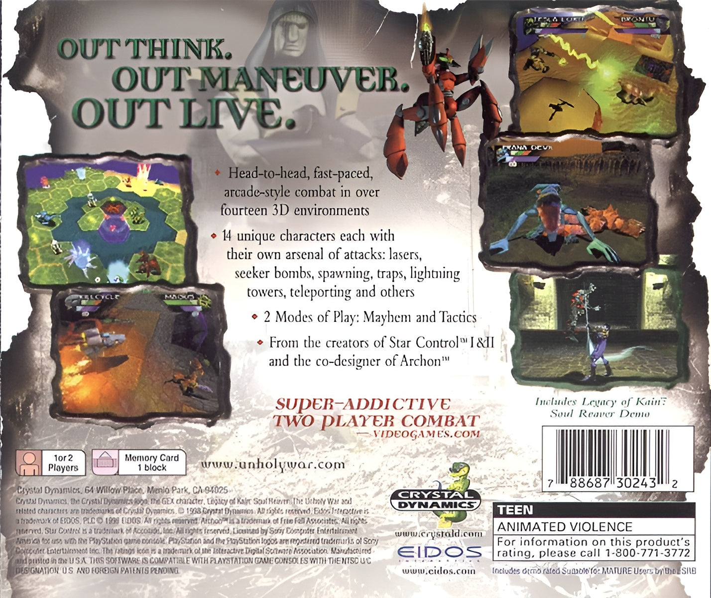 The Unholy War Playstation - Video Game - Used - CaveGamers - Image 2