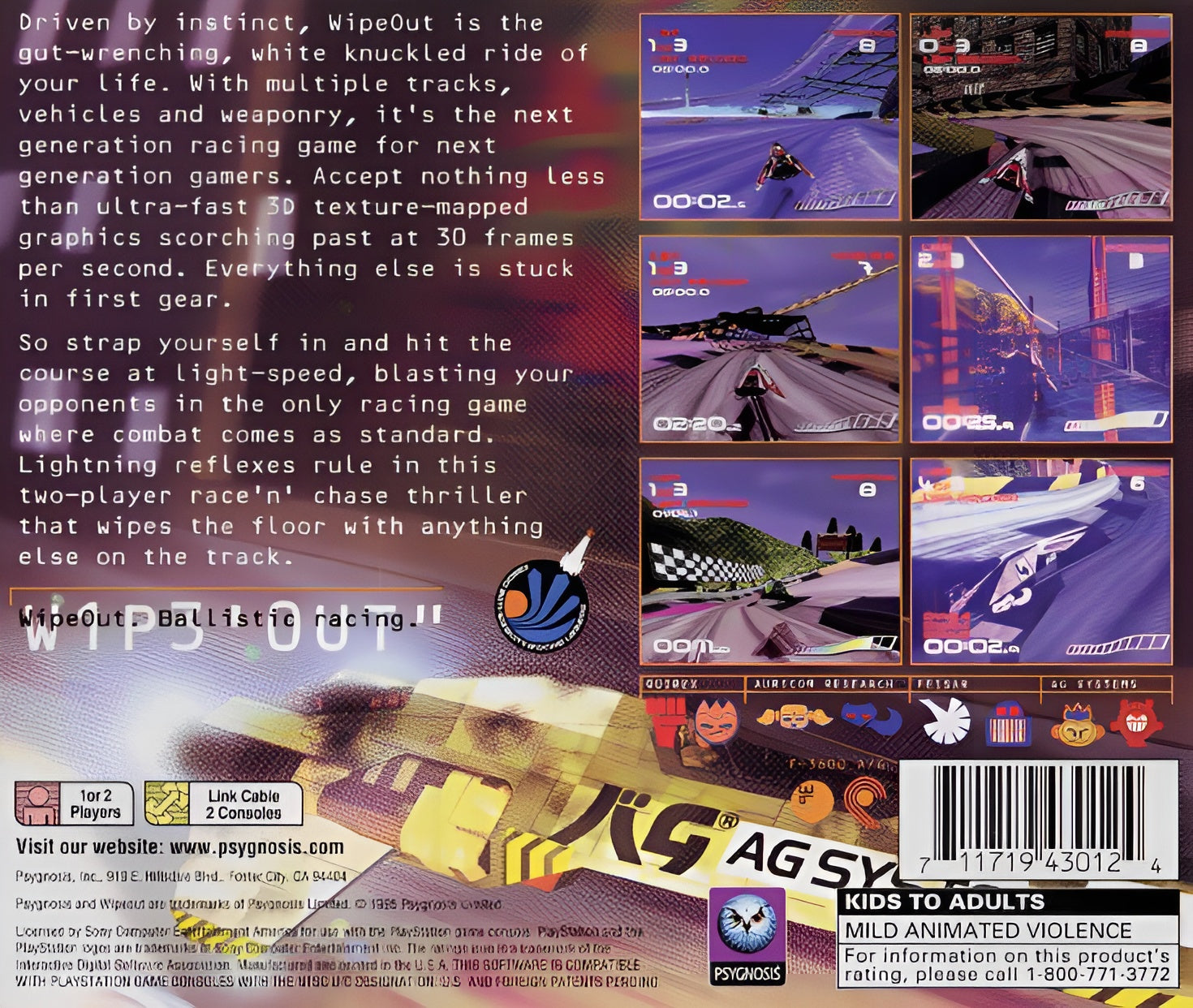 Wipeout Playstation - Video Game - Used - CaveGamers - Image 2