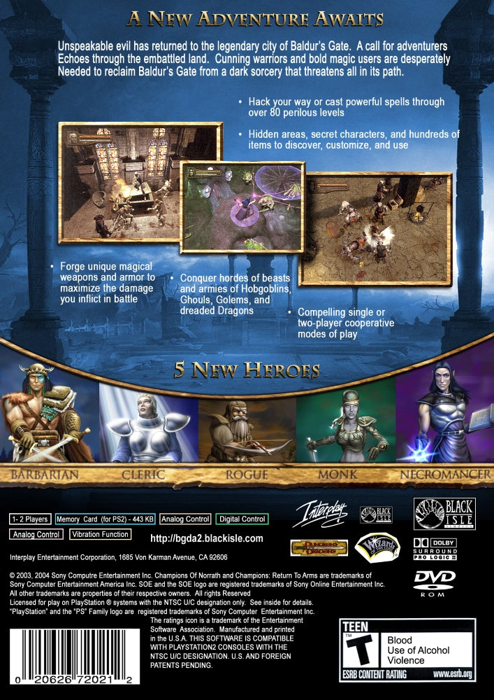 Baldur's Gate Dark Alliance 2 PS2 - Video Game - Used - CaveGamers - Image 2
