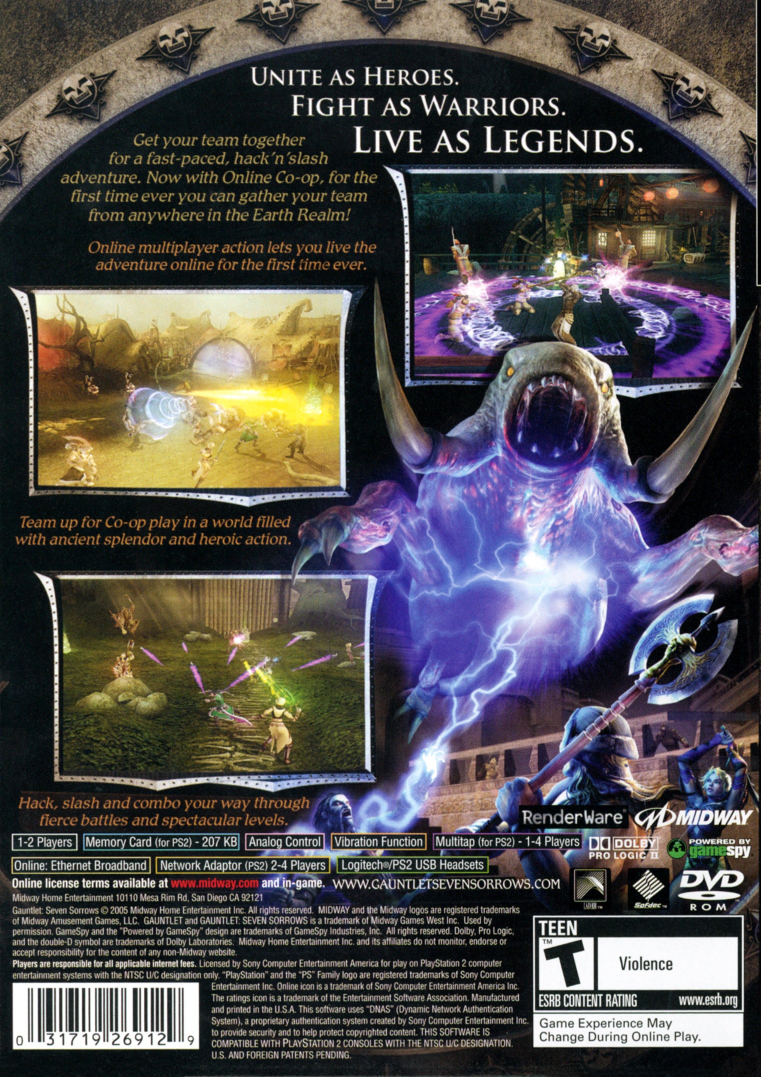Gauntlet Seven Sorrows PS2 - Video Game - Used - CaveGamers - Image 2
