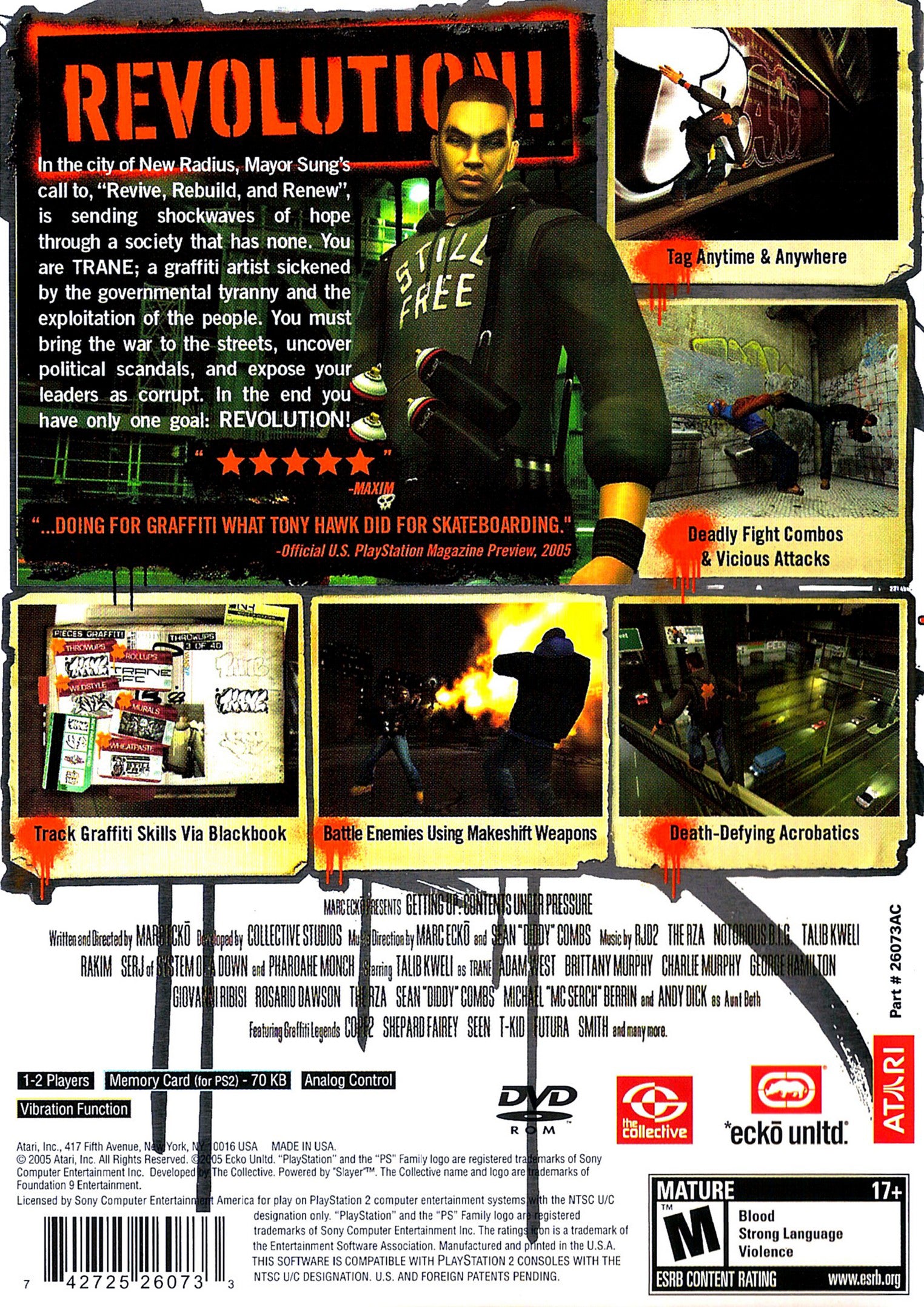 Marc Ecko's Getting Up Contents Under Pressure PS2 - Video Game - Used - CaveGamers - Image 2