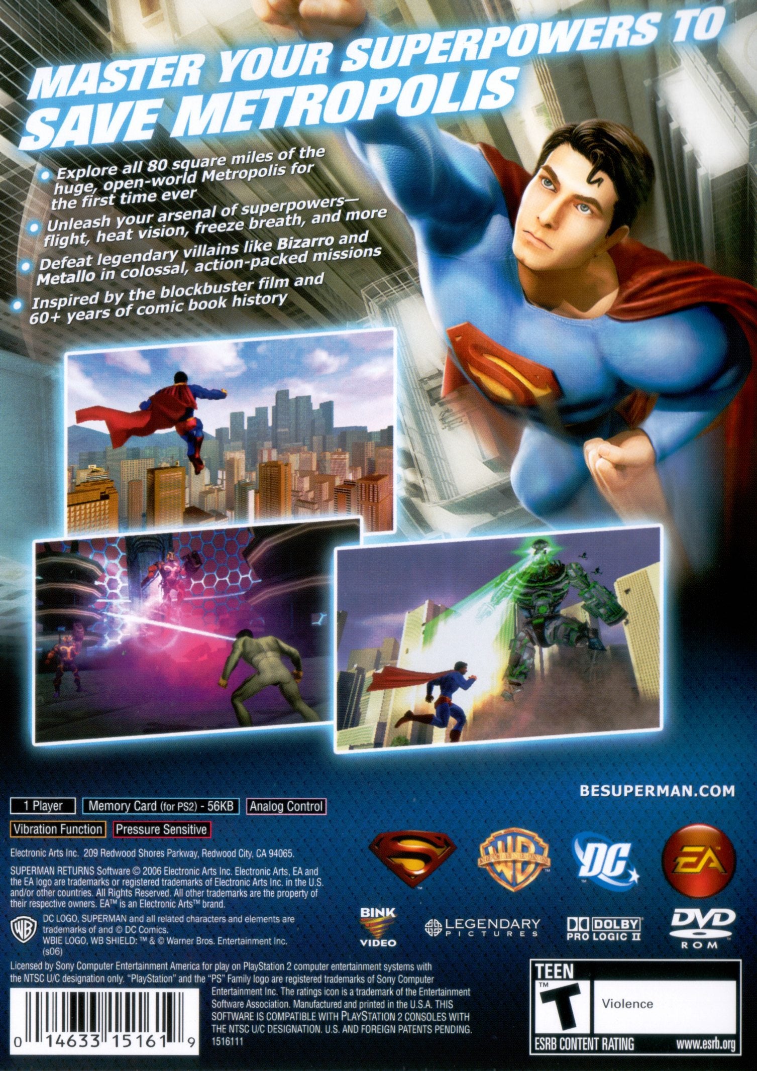 Superman Returns PS2 - Video Game - Used - CaveGamers - Image 2