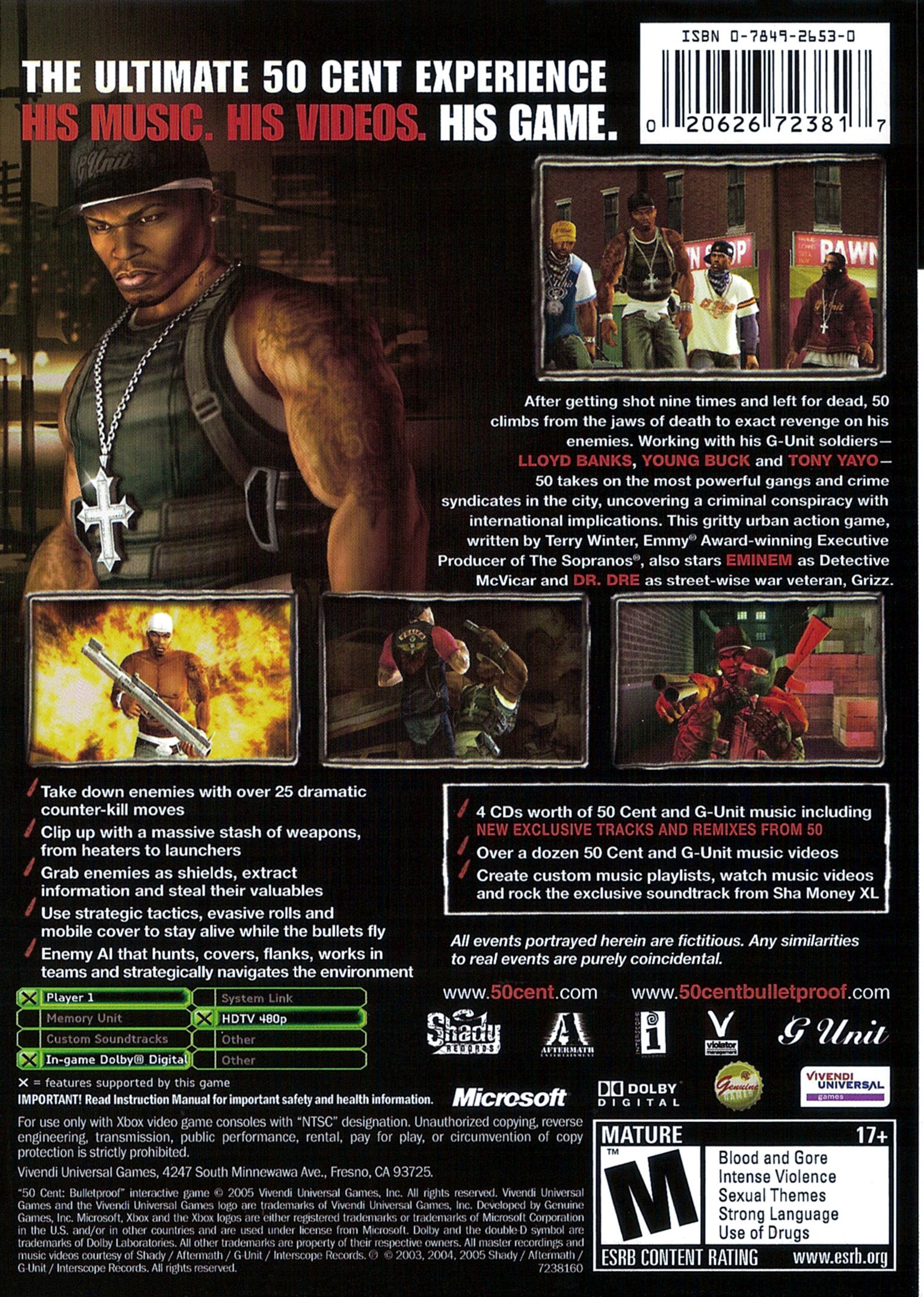 50 Cent Bulletproof Xbox - Video Game - Used - CaveGamers - Image 2