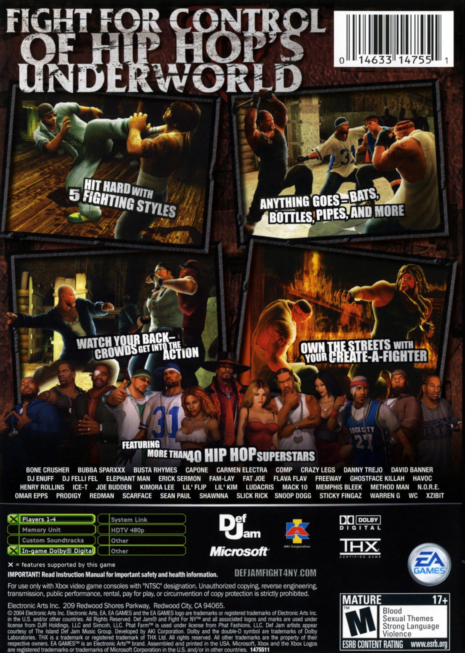 Def Jam Fight for NY Xbox - Video Game - Used - CaveGamers - Image 2