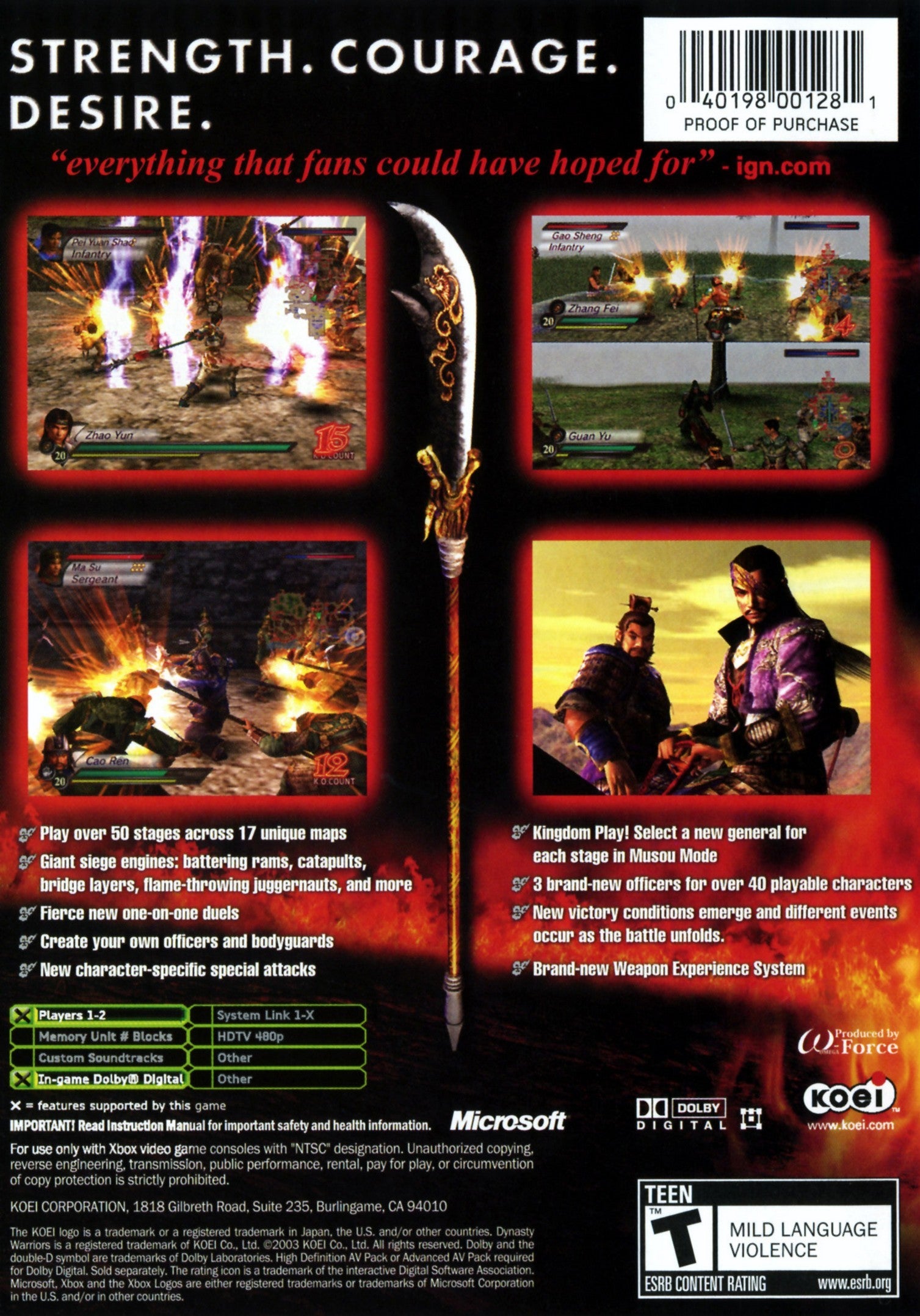 Dynasty Warriors 4 Xbox - Video Game - Used - CaveGamers - Image 2