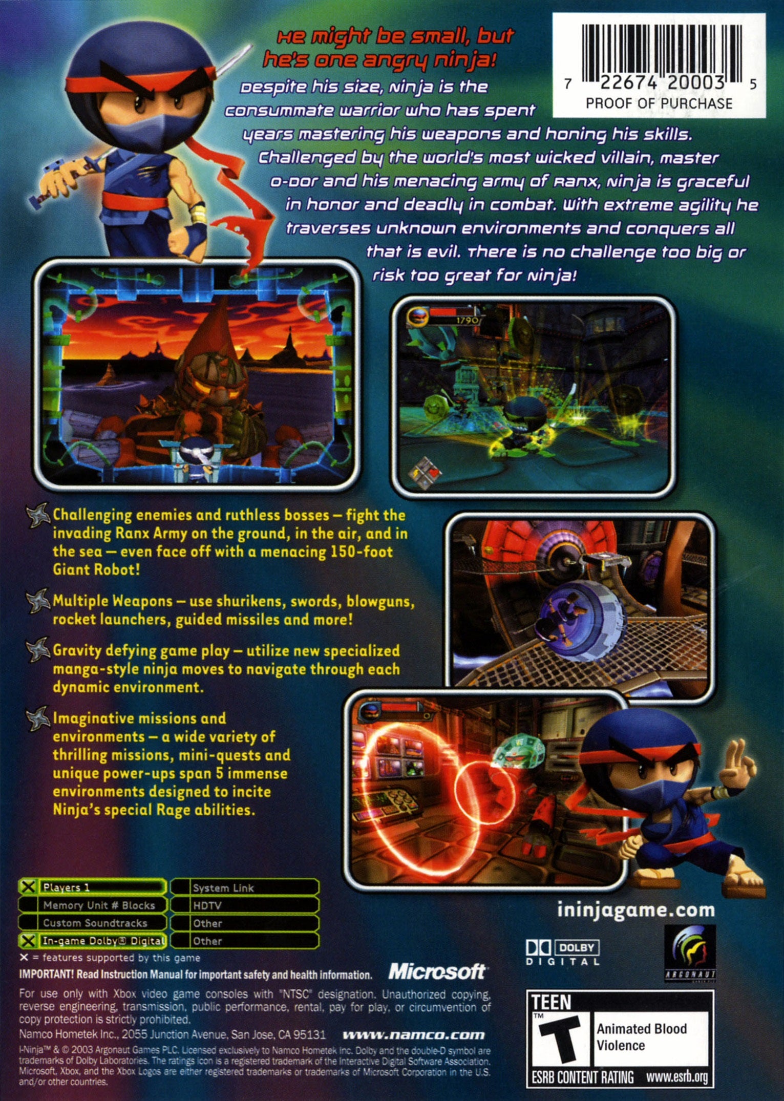 I-Ninja Xbox - Video Game - Used - CaveGamers - Image 2