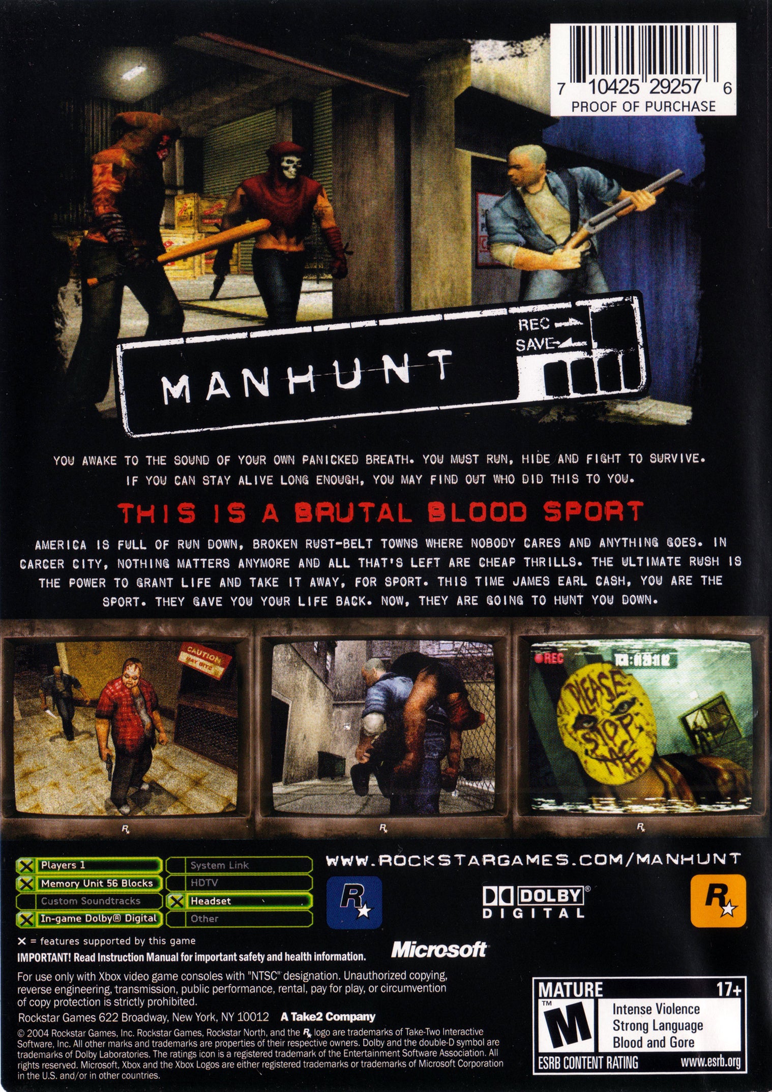 Manhunt Xbox - Video Game - Used - CaveGamers - Image 2