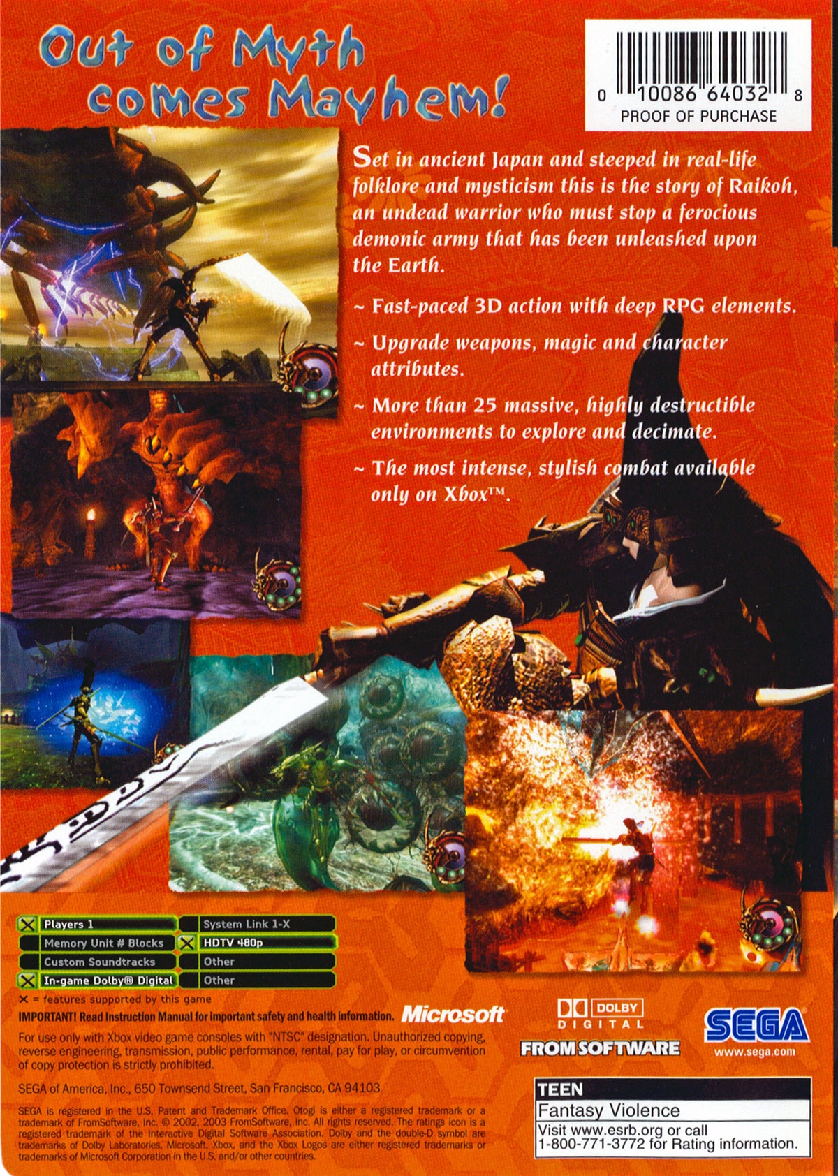 Otogi Myth of Demons Xbox - Video Game - Used - CaveGamers - Image 2
