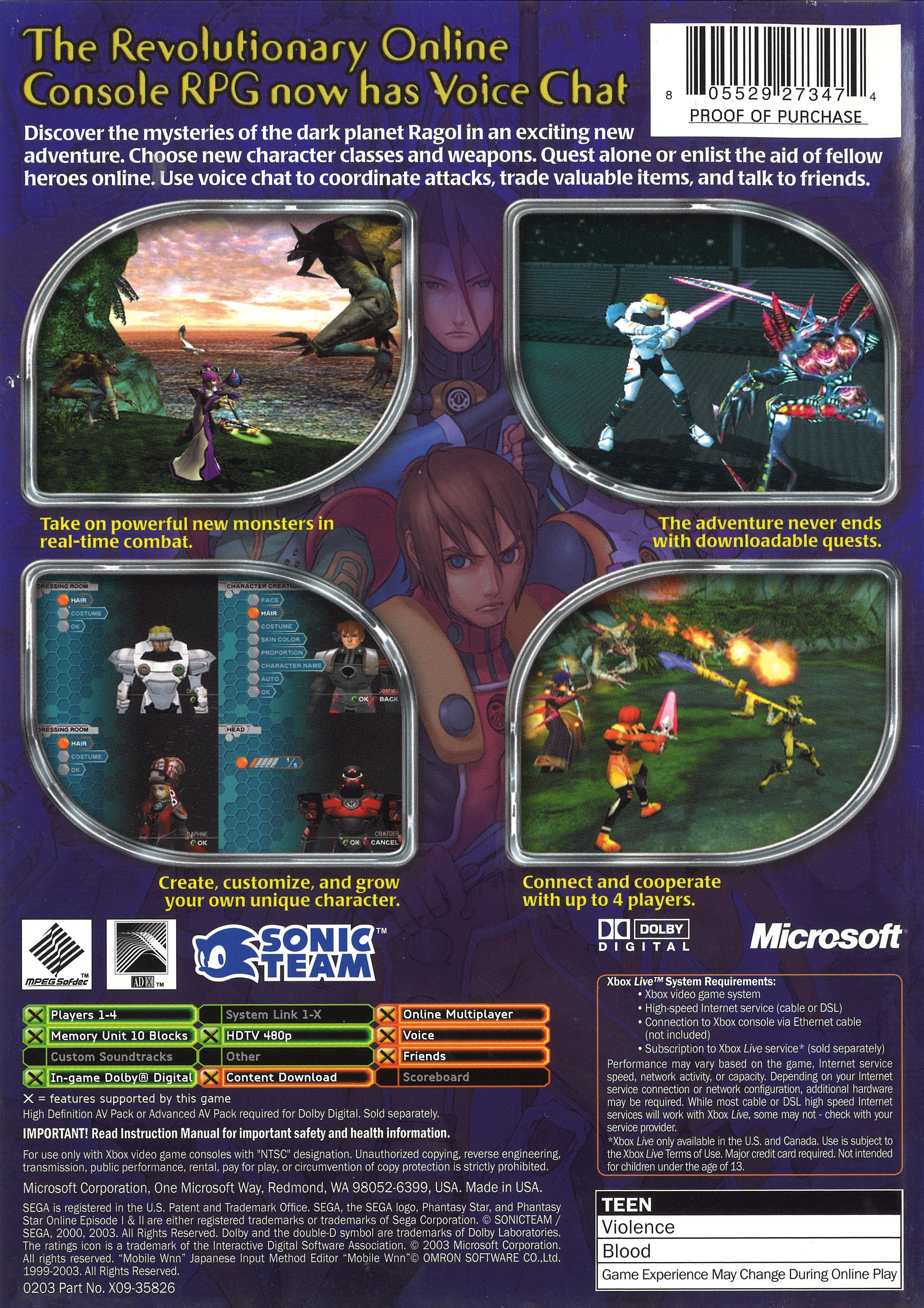 Phantasy Star Online Episode I & II Xbox - Video Game - Used - CaveGamers - Image 2