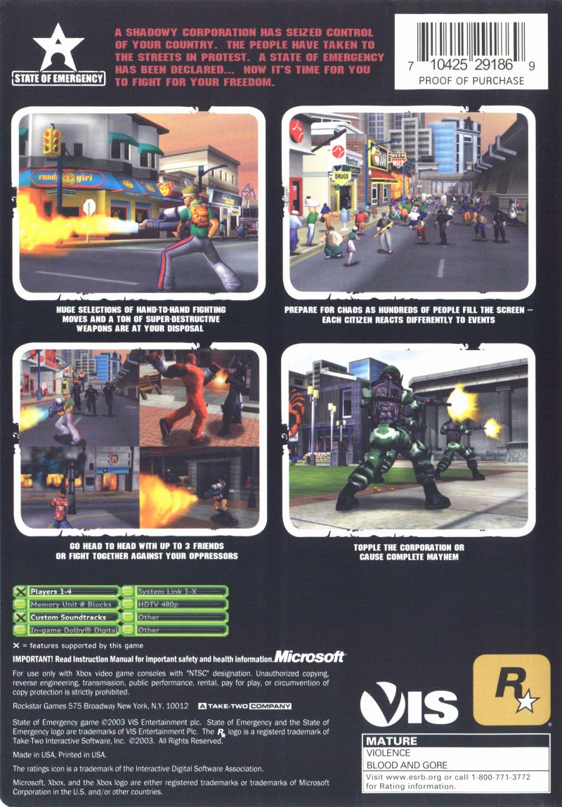 State of Emergency Xbox - Video Game - Used - CaveGamers - Image 2