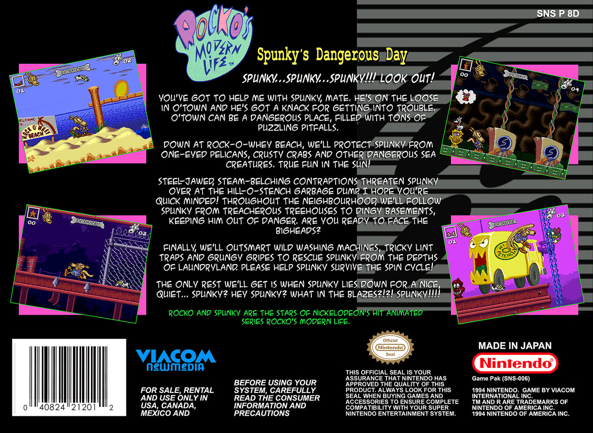 Rocko's Modern Life SNES - Video Game - Used - CaveGamers - Image 2